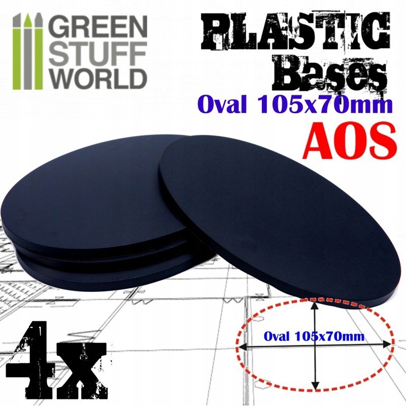 Plastic Oval Base 105x70mm podstawki 4szt. Wydawca Green stuff world