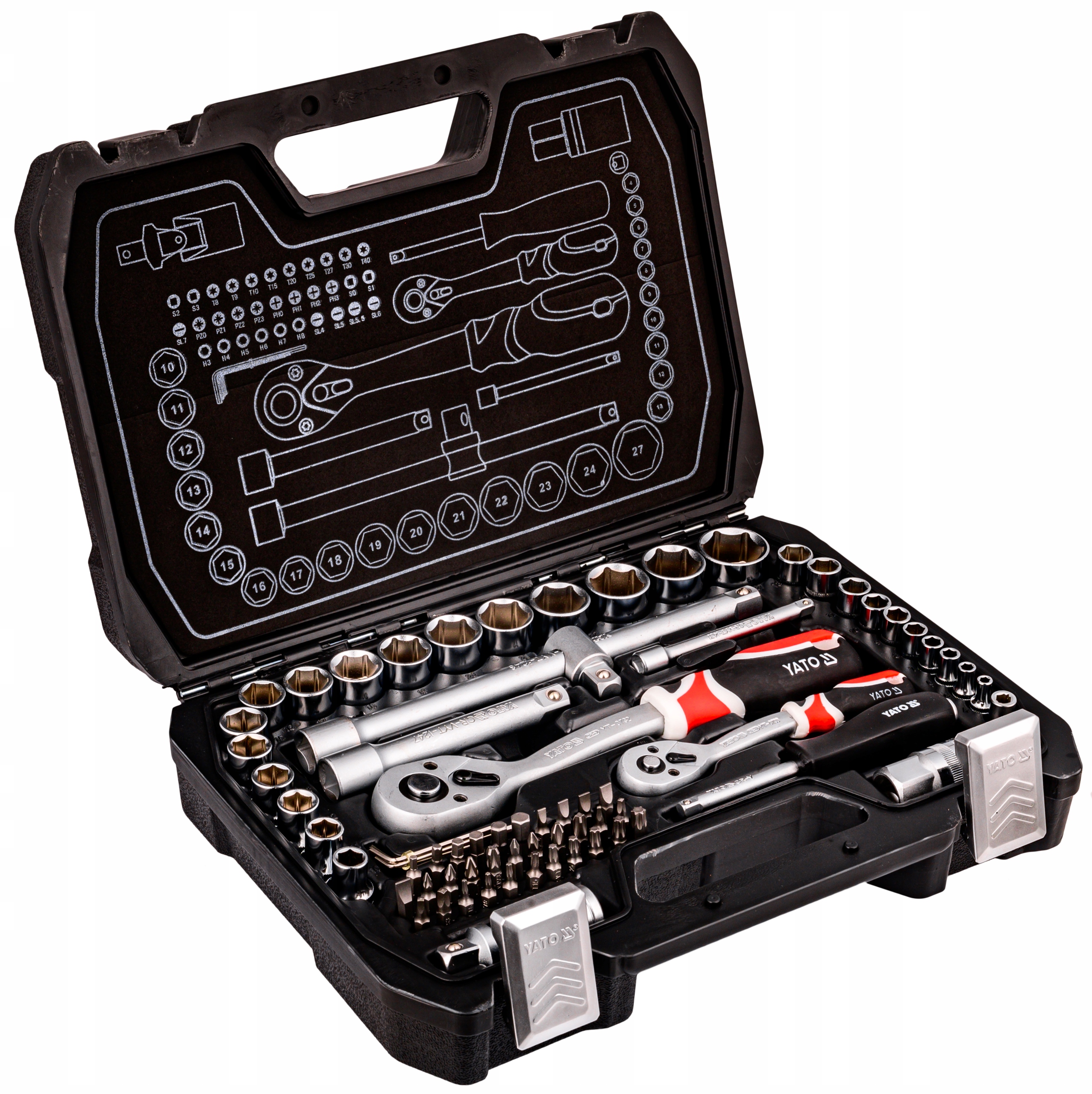 ZESTAW KLUCZY NASADOWYCH KLUCZE NASADOWE BITY TORX Marka Yato