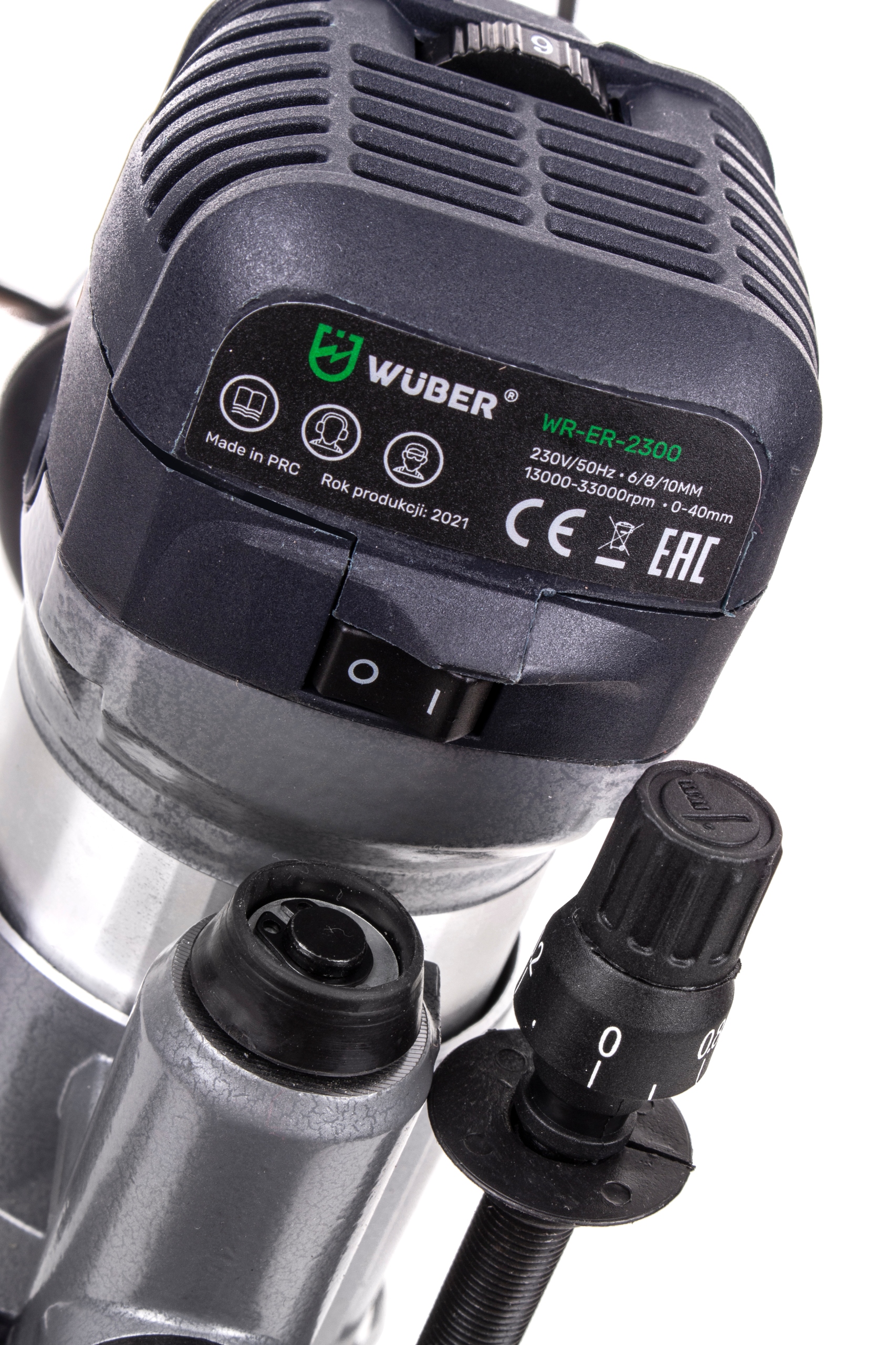 FREZARKA GÓRNOWRZECIONOWA FREZ DO DREWNA 6-10mm PIONOWA REGULACJA OBROTÓW Maksymalna liczba obrotów bez obciążenia 33000 RPM