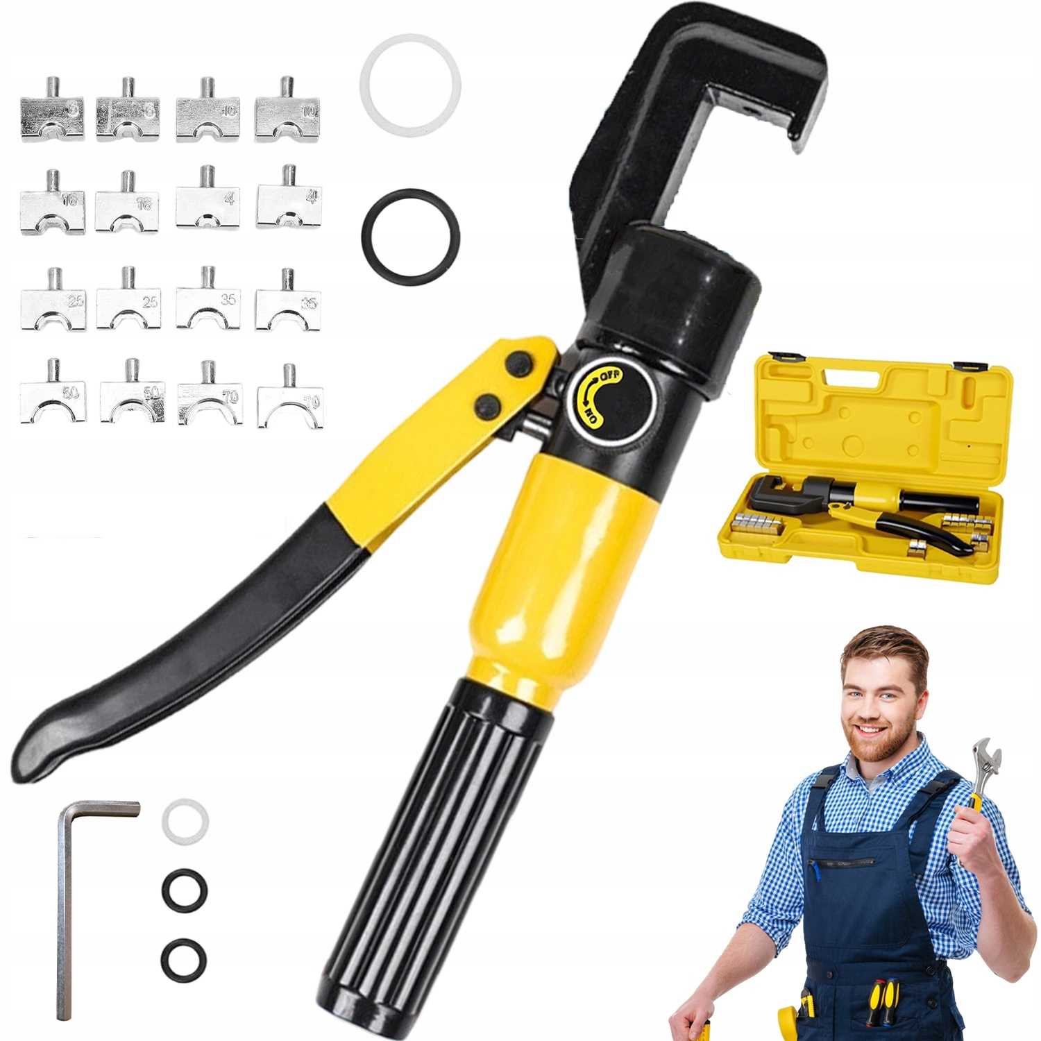 Profesionální Žlutý Hydraulický Lis Na Kabely Z Odolné Oceli
