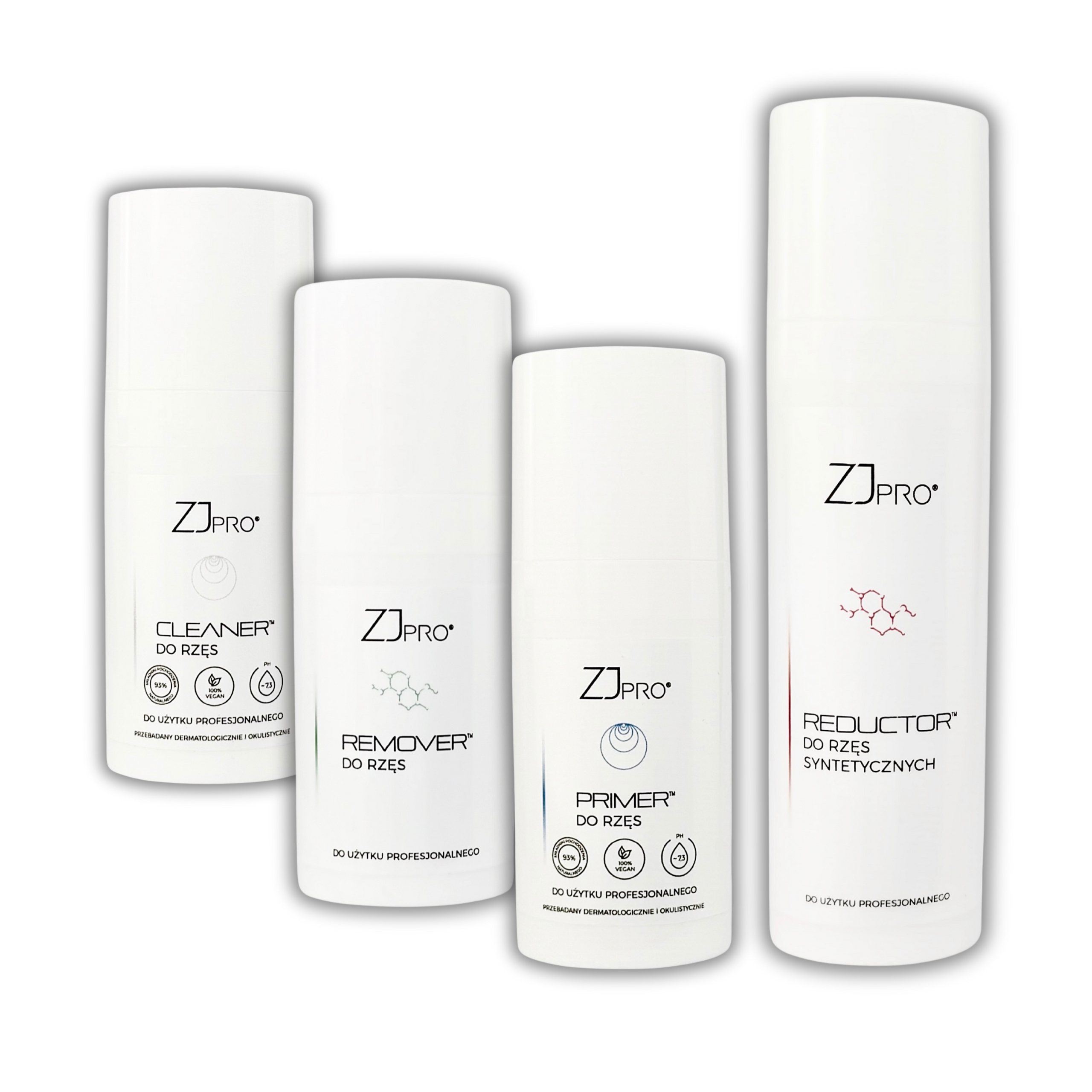 Sada na řasy Zj Pro Cleaner, Primer, Remover, Reduktor Zofia Jasińska