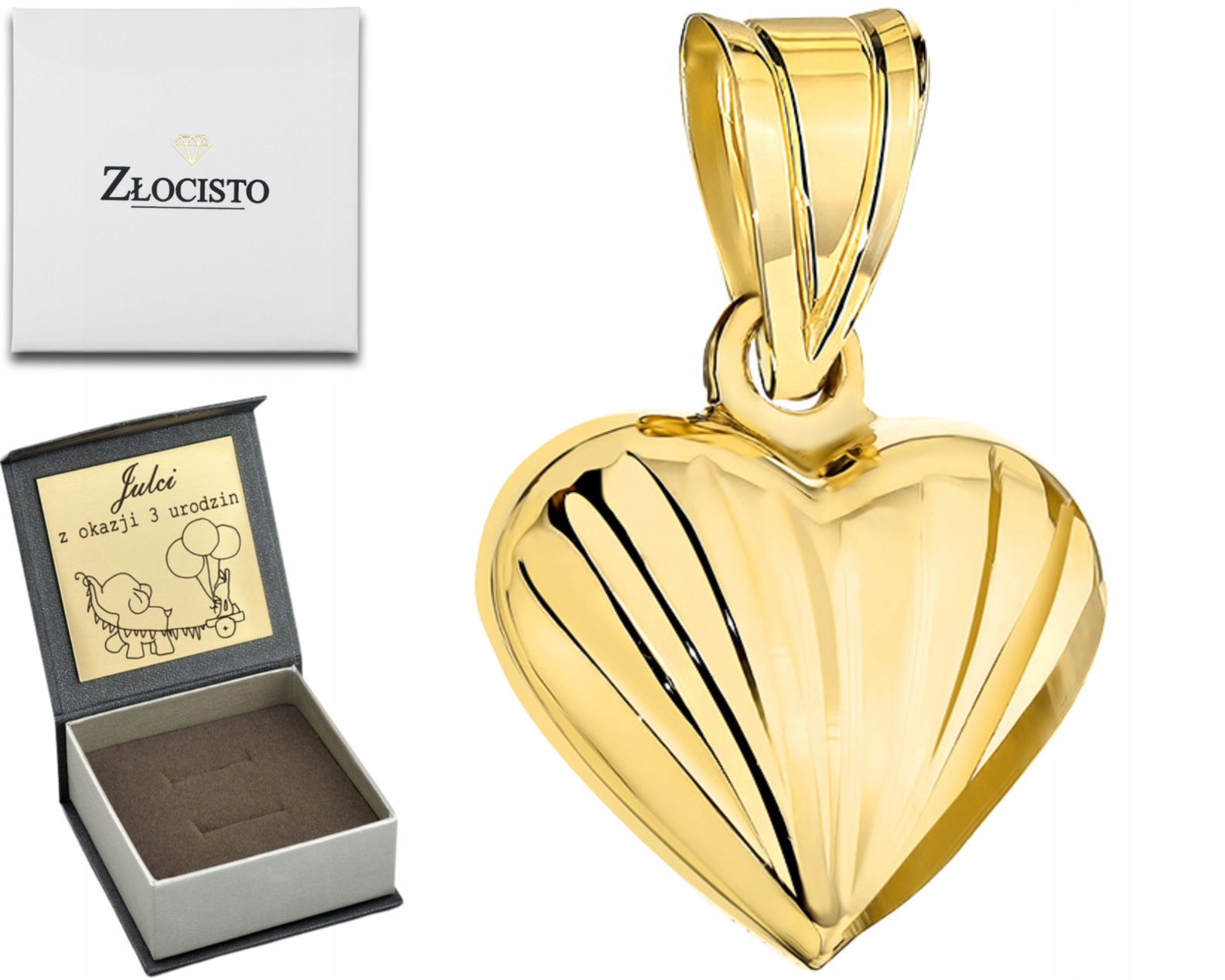 Zlatý Přívěsek Srdce Lehce Nařezané Efekt Přívěsek Zlato Ryzost 585