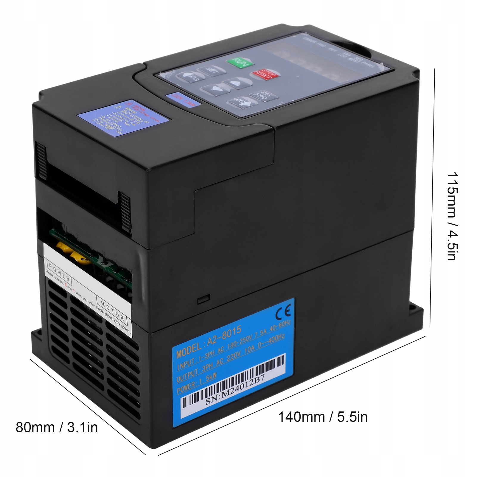 PRZEMIENNIK CZĘSTOTLIWOŚCI PWM 380V 1.5KW 10A Marka bez marki