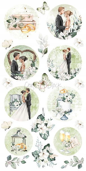 Greenery Invitation zestaw etykiet Ślub