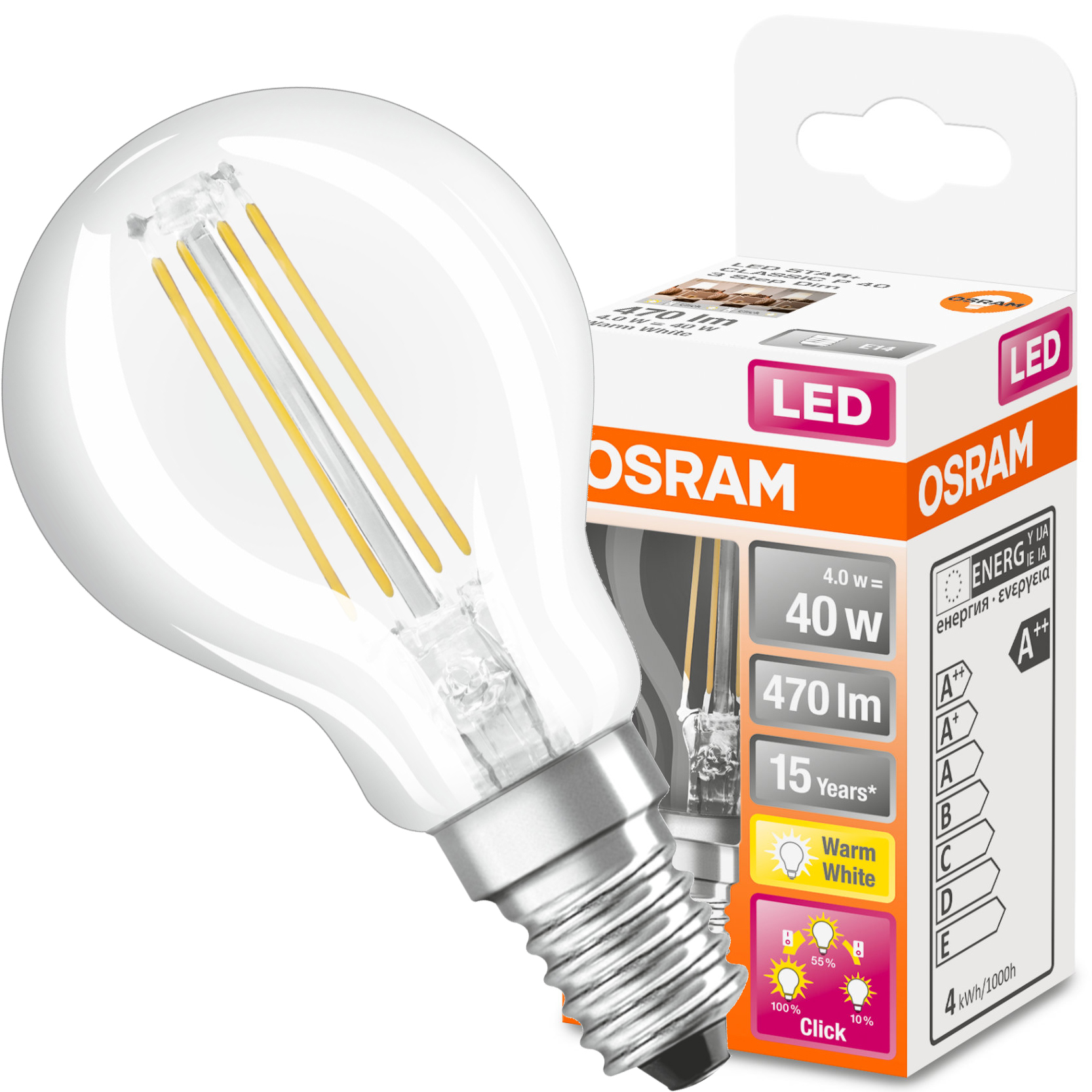 

Żarówka Led E14 4W 40W 2700K Ściemnialna Osram