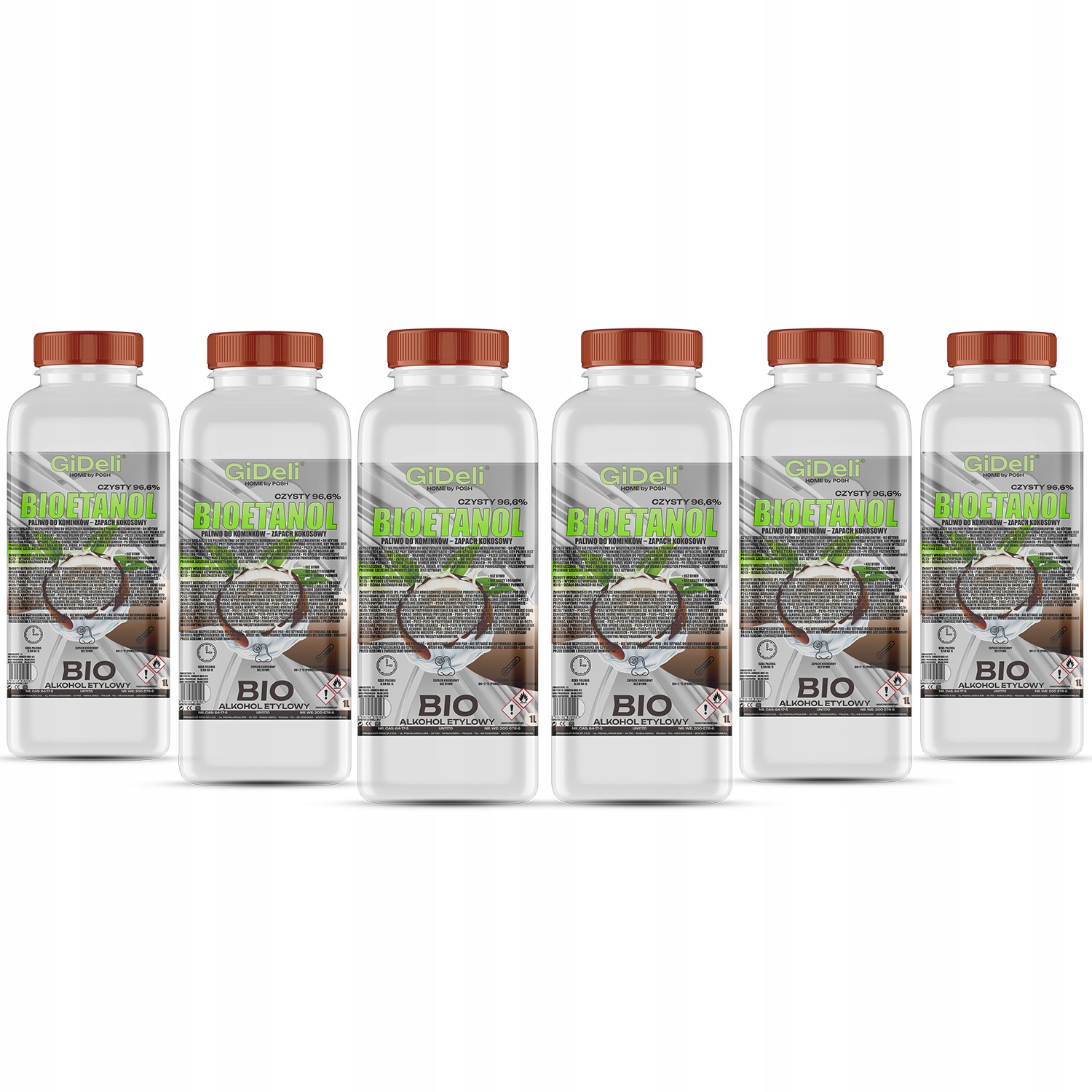 Bioetanol do krbu 6x1L s vůní kokosu, biopalivo