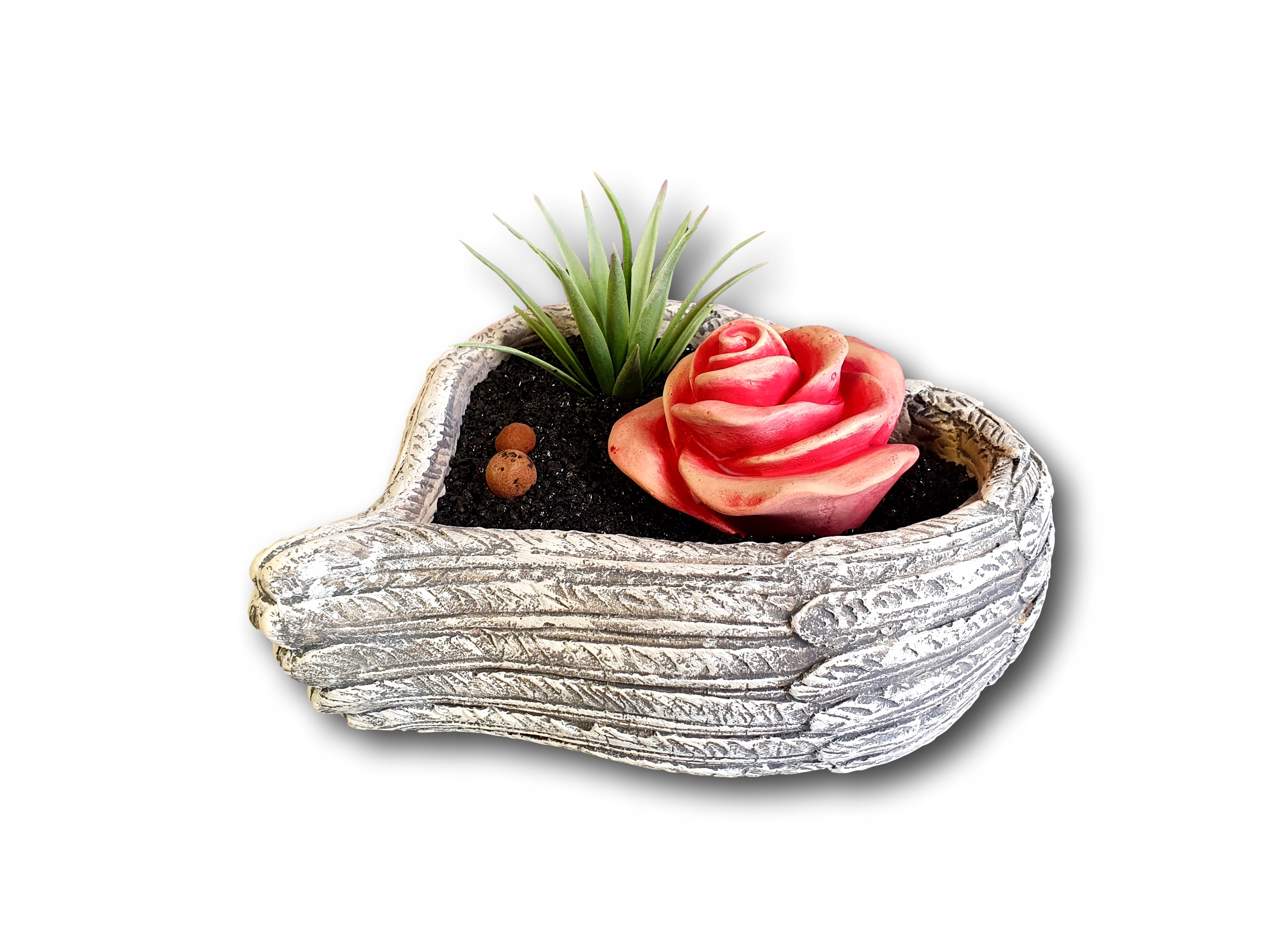 Dekoracja Serce z miejscem na ozdobę Duża 24x24 cm Wysokość produktu 9.5 cm