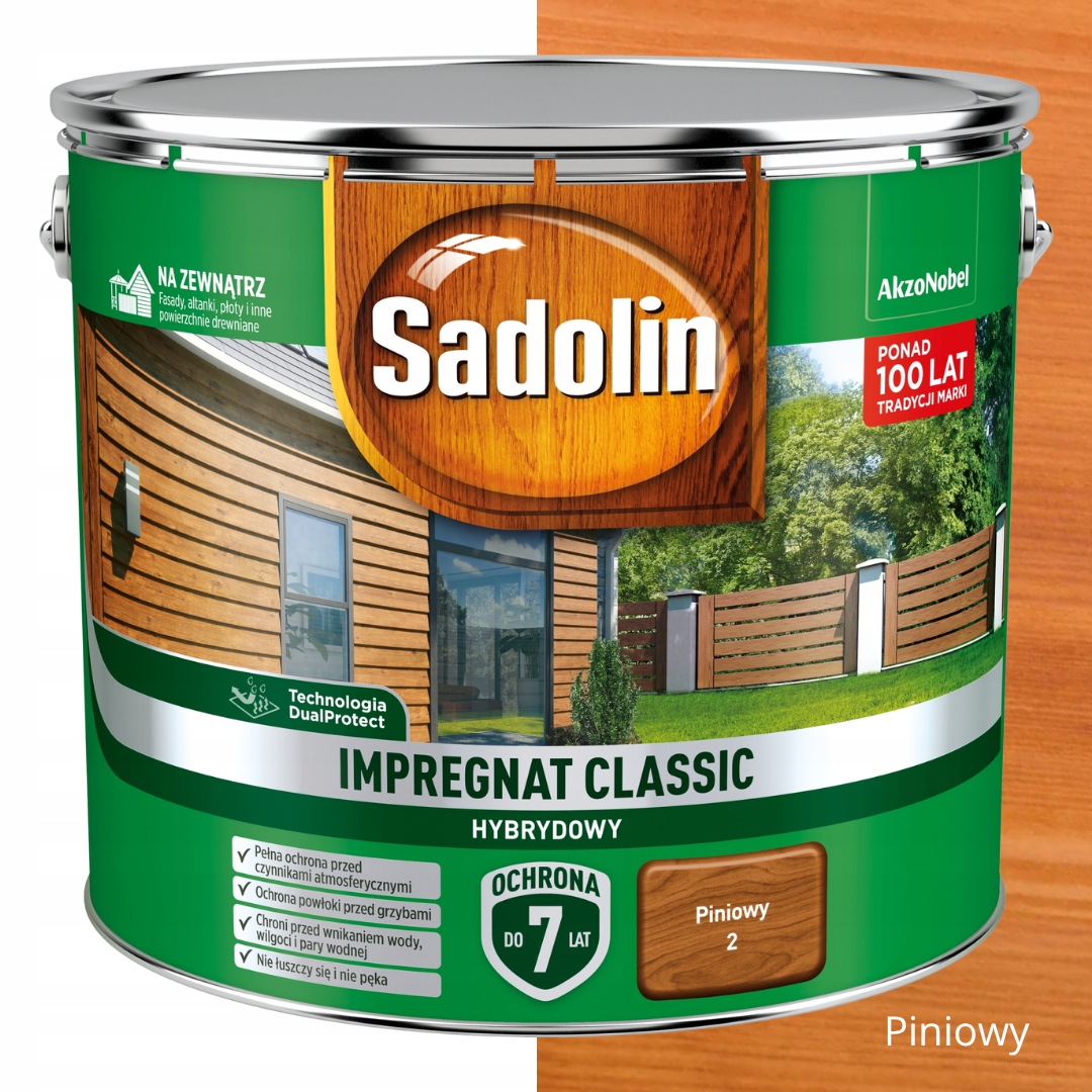 Sadolin Classic Impregnat Ochronno-dekoracyjny Do Drzewa 9L Pinia Piniowy