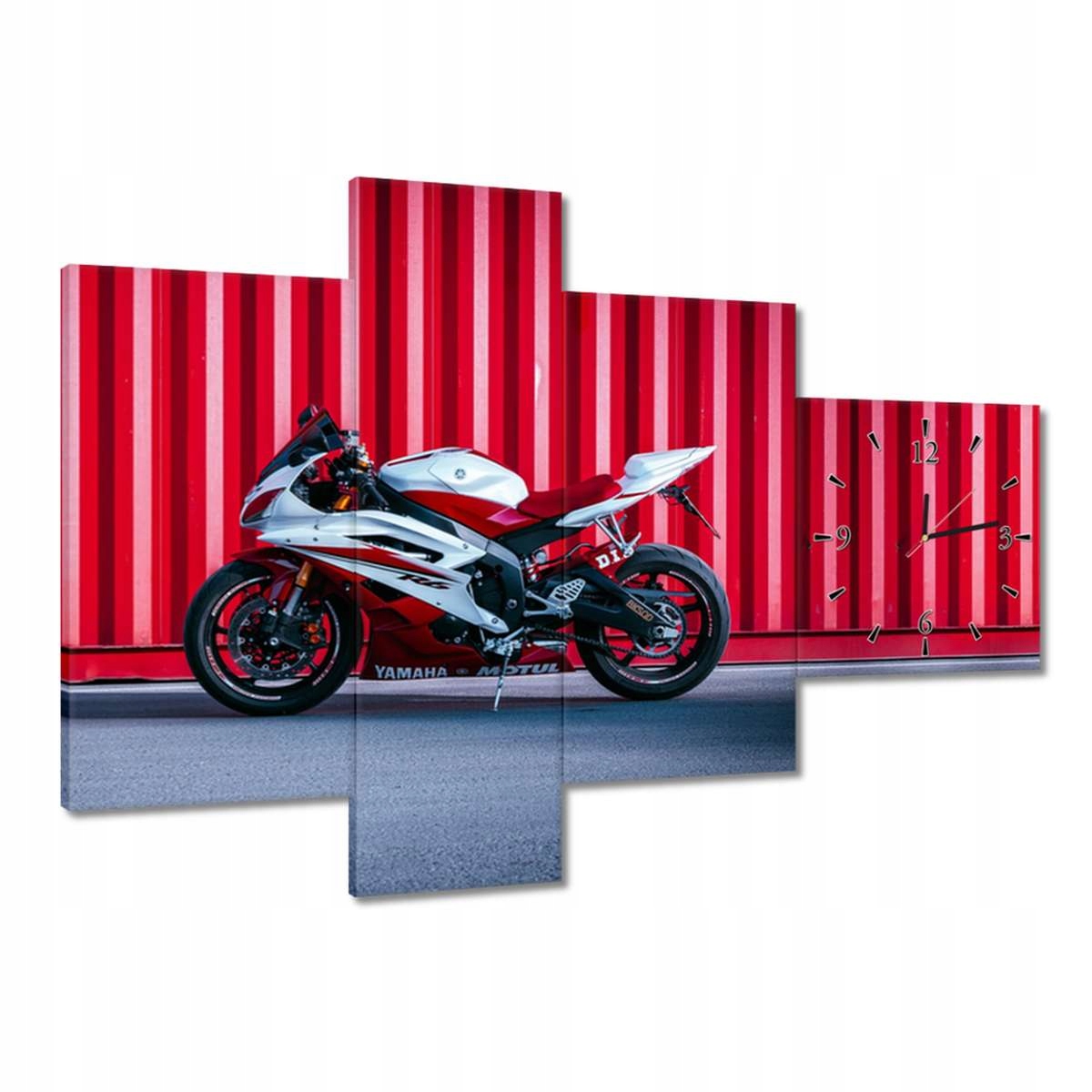 Hodiny 100x70 Bílo-červené Yamaha