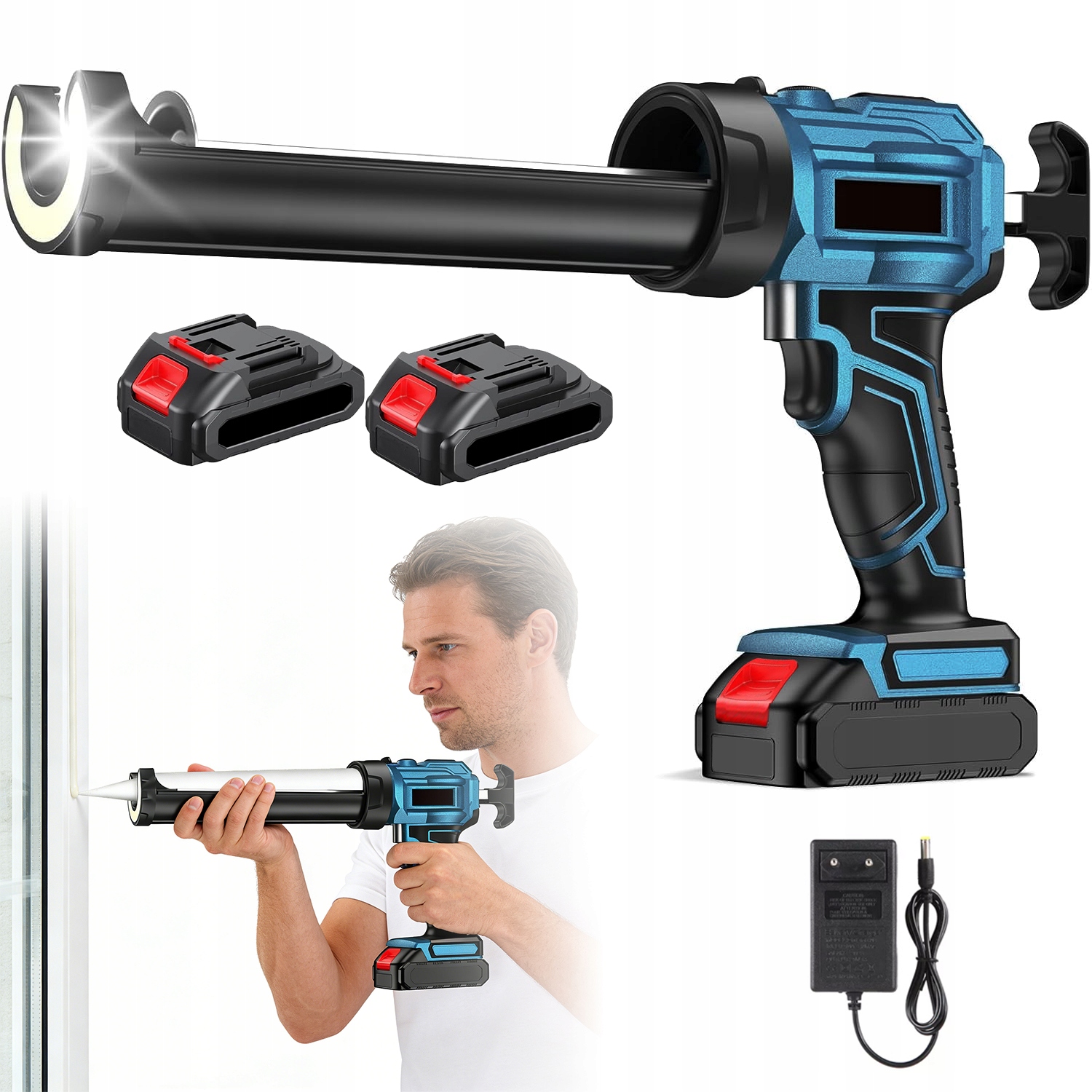 Pistole Na Horké Lepidlo Bezdrátová Elektrická 300 ML Led Přesná