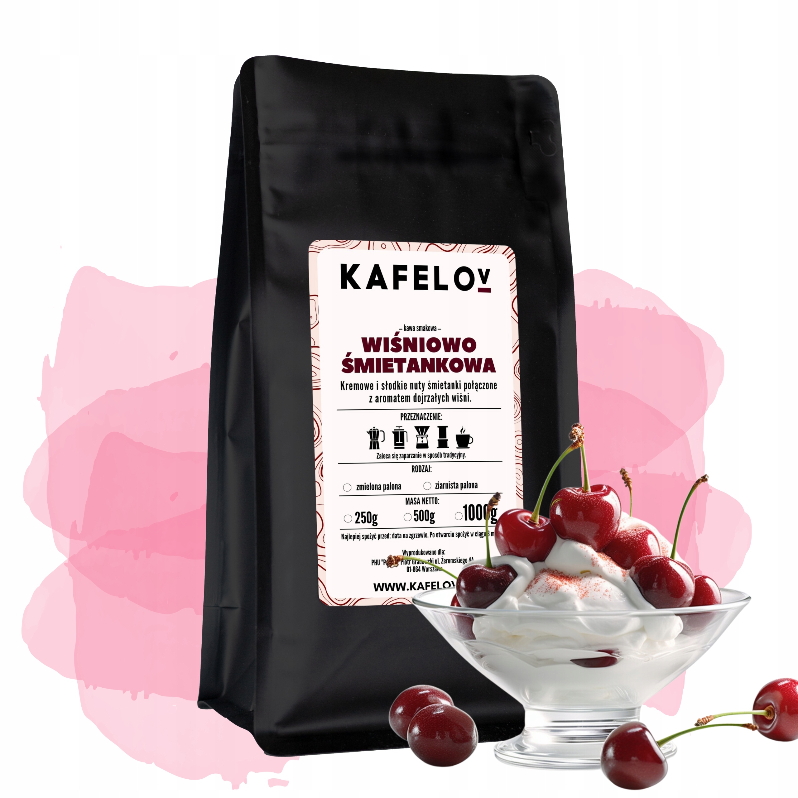 Levně Káva Kafelov Třešňově Smetanová 1000 g mletá