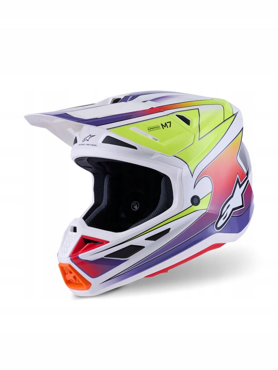Crossová Prilba Alpinestars Supertech M7 Fuse White/yellow/purple XL