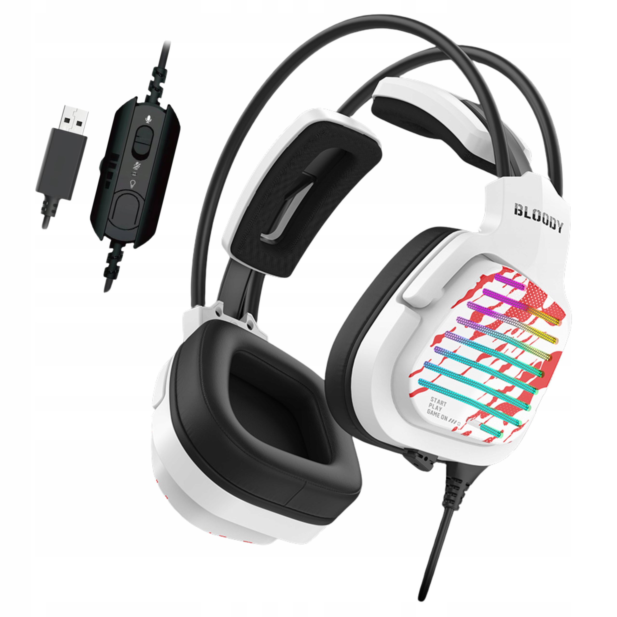 Słuchawki przewodowe Usb 7.1 nauszne A4Tech Bloody G565 Rgb redukcja szumu