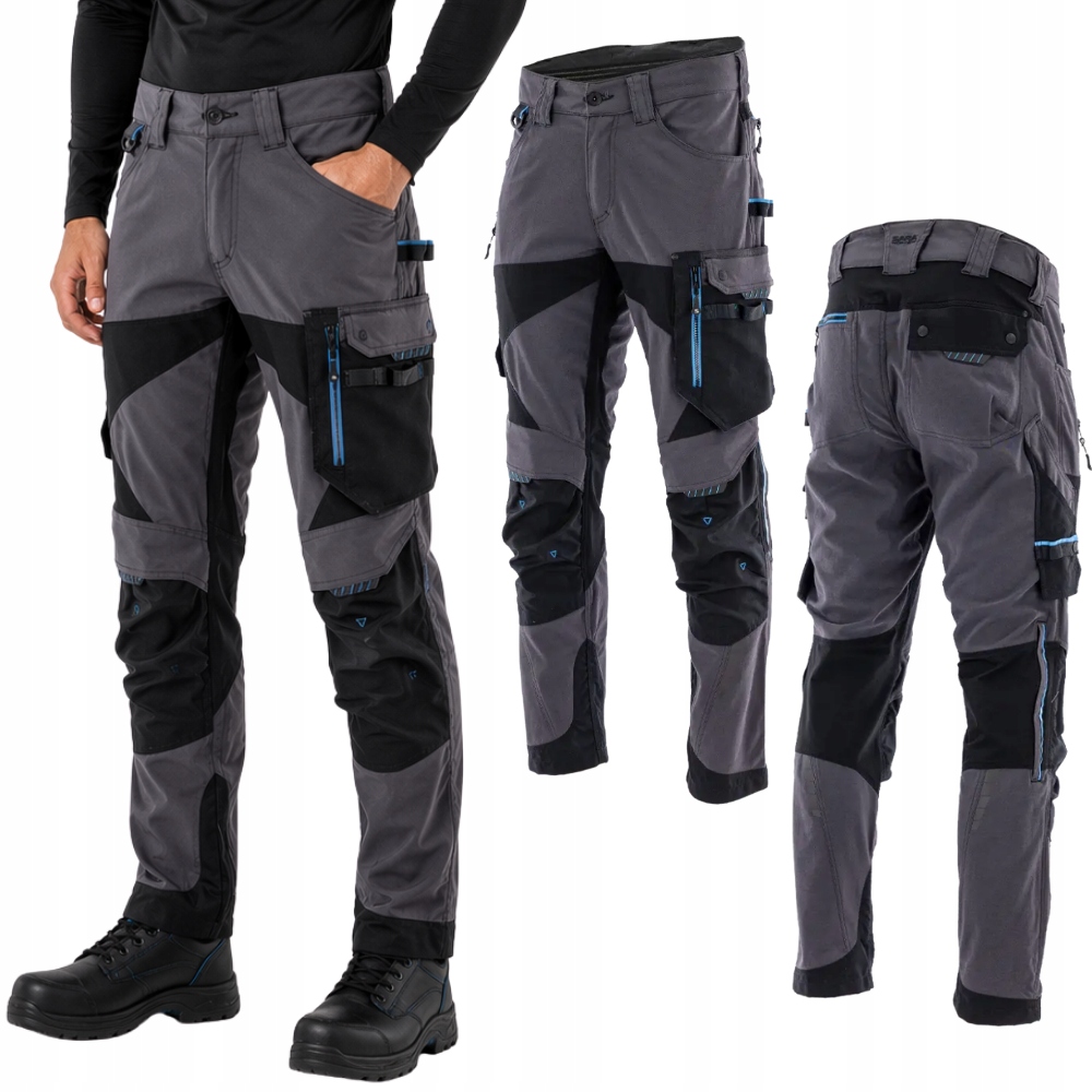 Pánské elastické pracovní kalhoty do pasu Premium tencel Bavlna Cordura