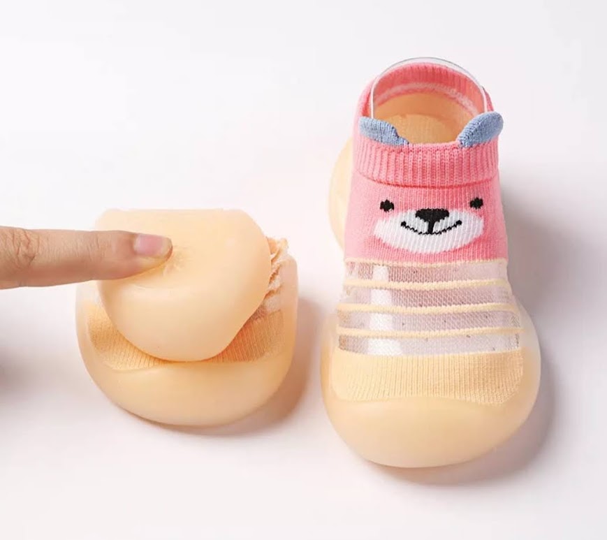 Skarpetobuty z gumową podeszwą KAPCIE dla dzieci 18-19 11,5cm 0-6 msc MIŚ Kolor niebieski