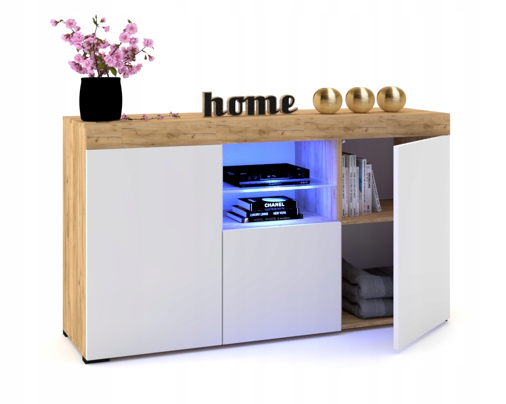 Velká Craft Bílá Komoda Police Frida 135 Led