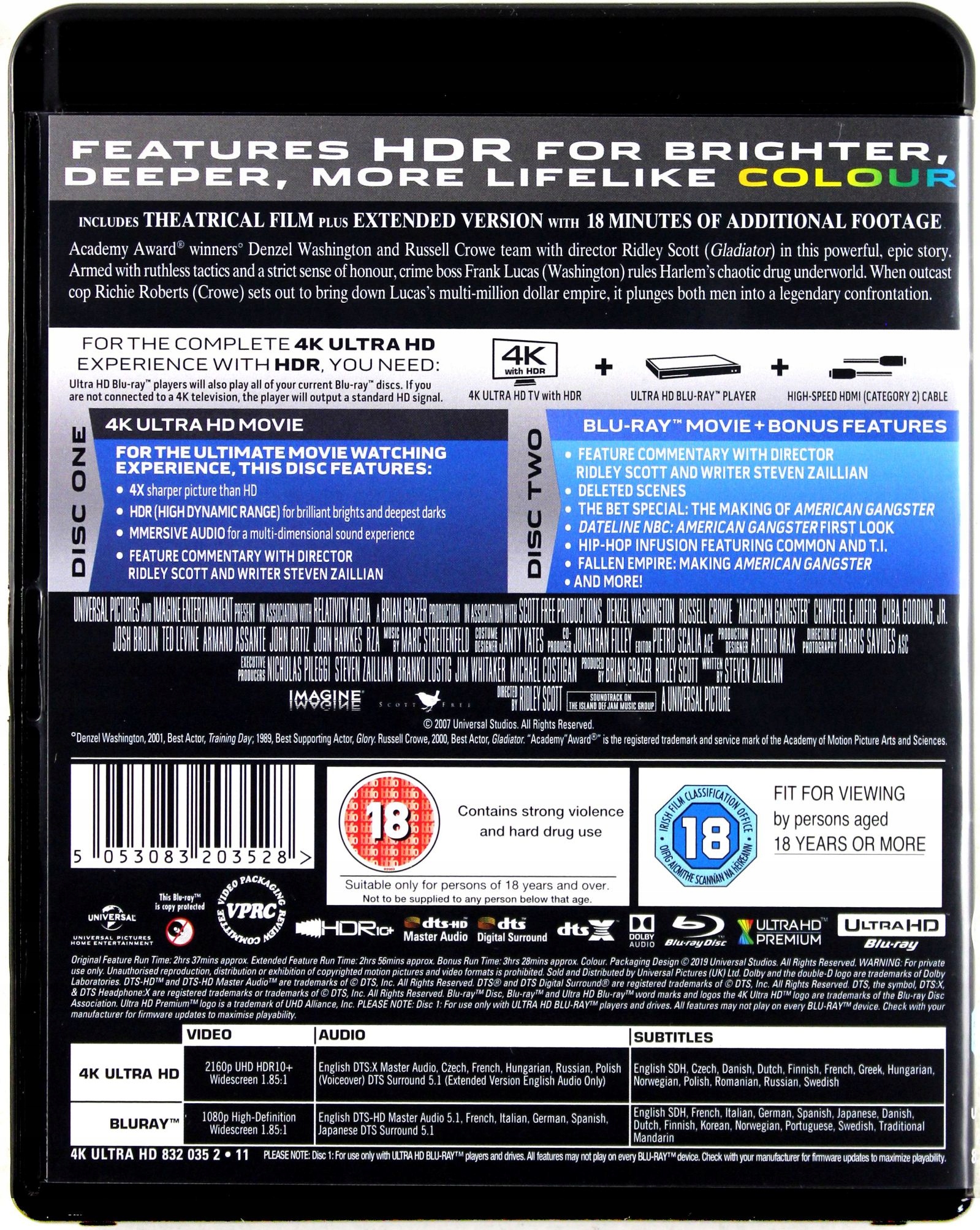 AMERICAN GANGSTER [BLU-RAY 4K]+[BLU-RAY] Gatunek kryminały