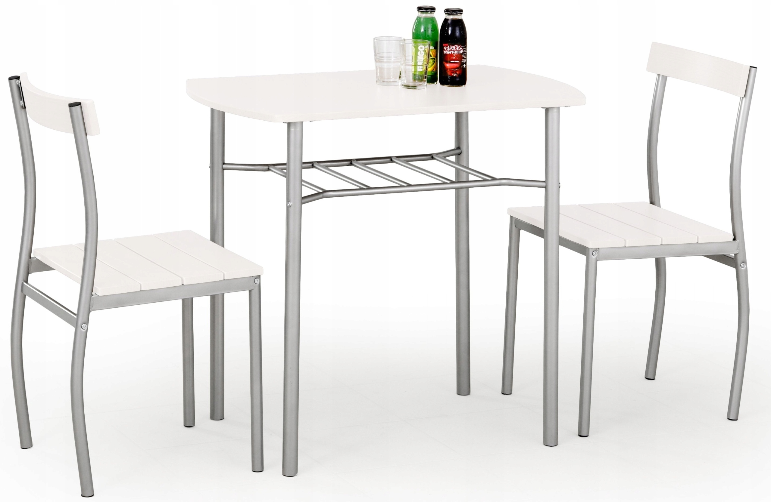 ZESTAW Lance - biały - Stół + 2 krzesła Halmar