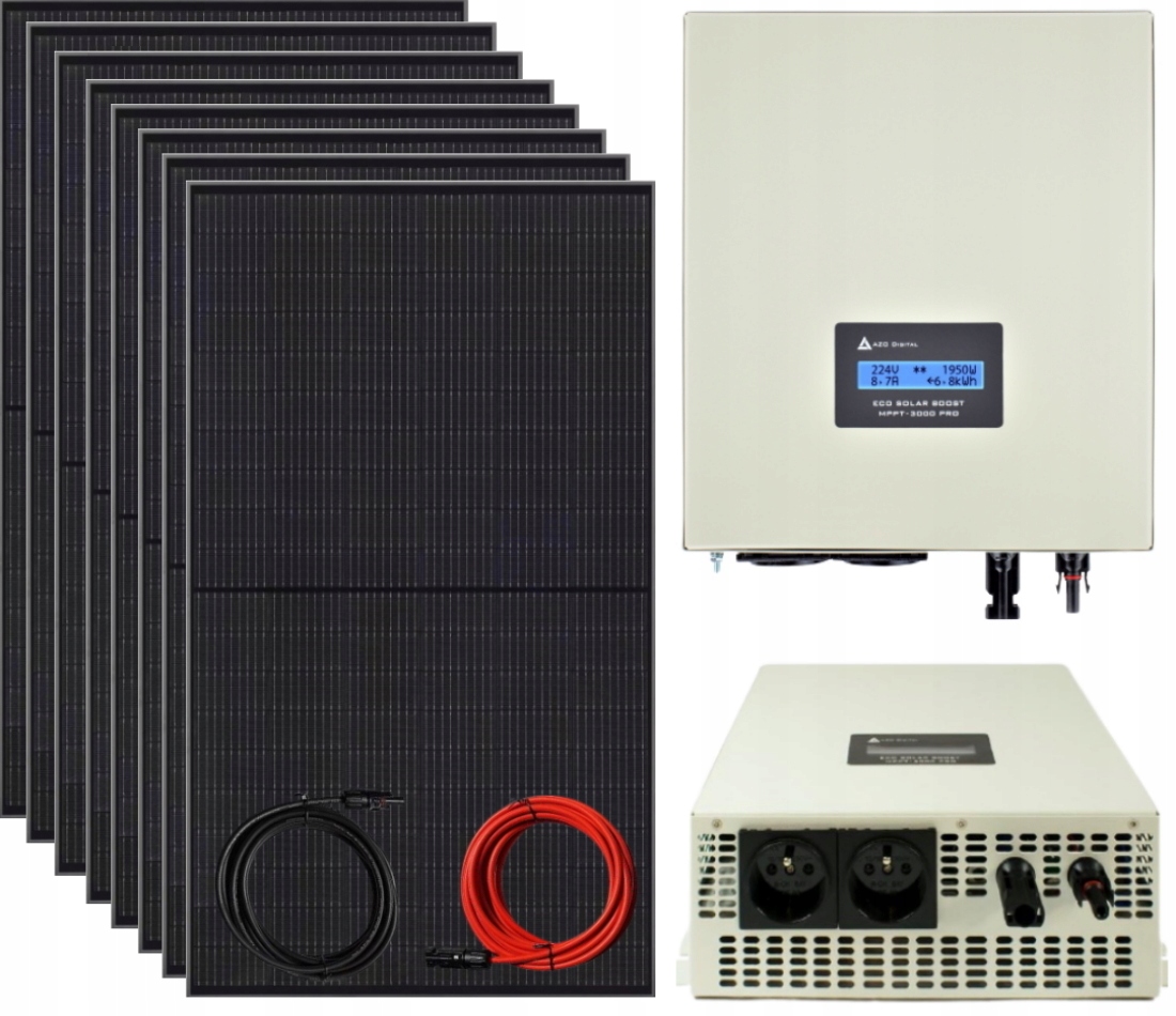 3000W - КОМПЛЕКТ СОНЯЧНОЇ ПАНЕЛІ ДЛЯ НАГРІВУ ВОДИ 3000 ВТ MPPT