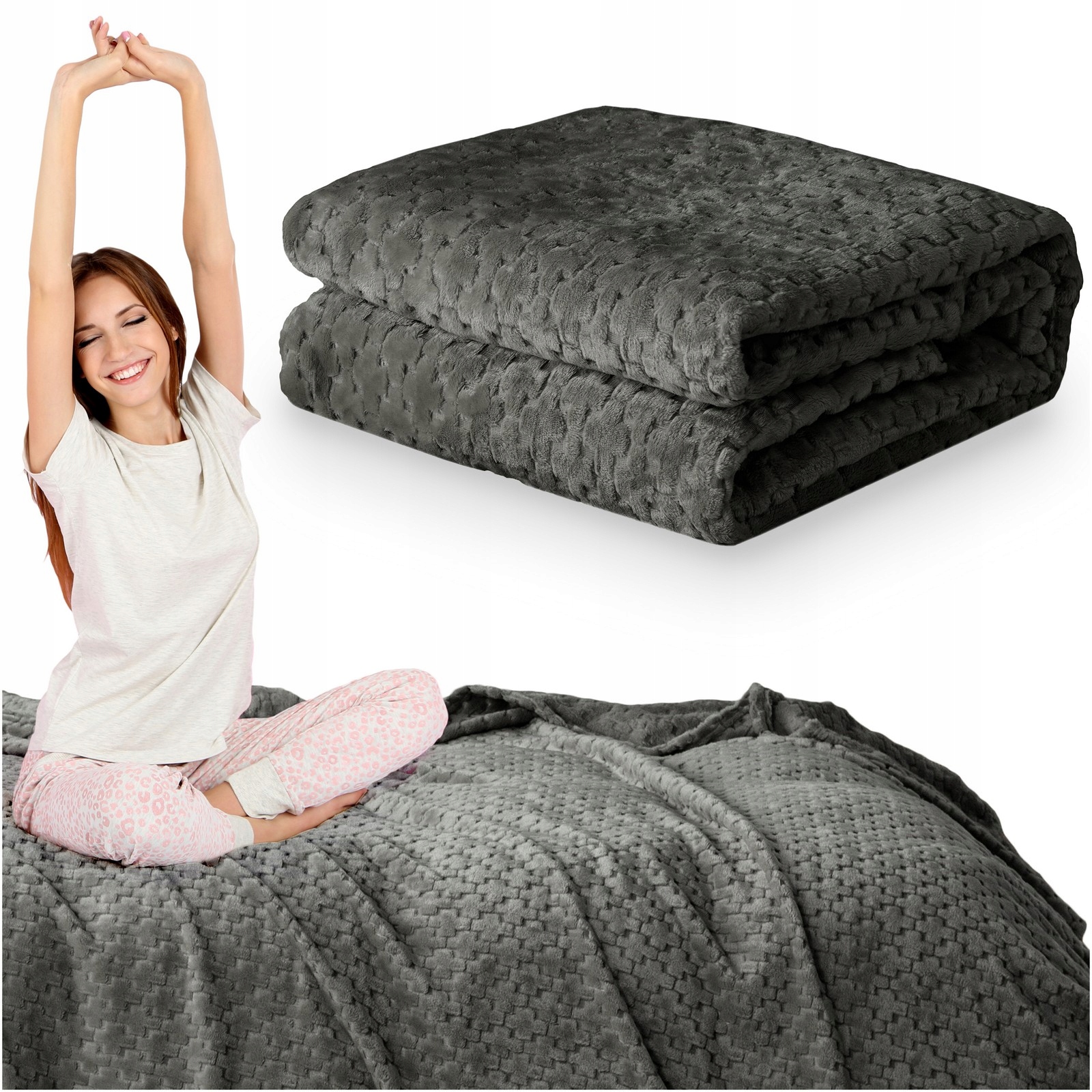 Deka 200x220 Přehoz na postel rohová pohovka Mikrofibra plyšová Gediz