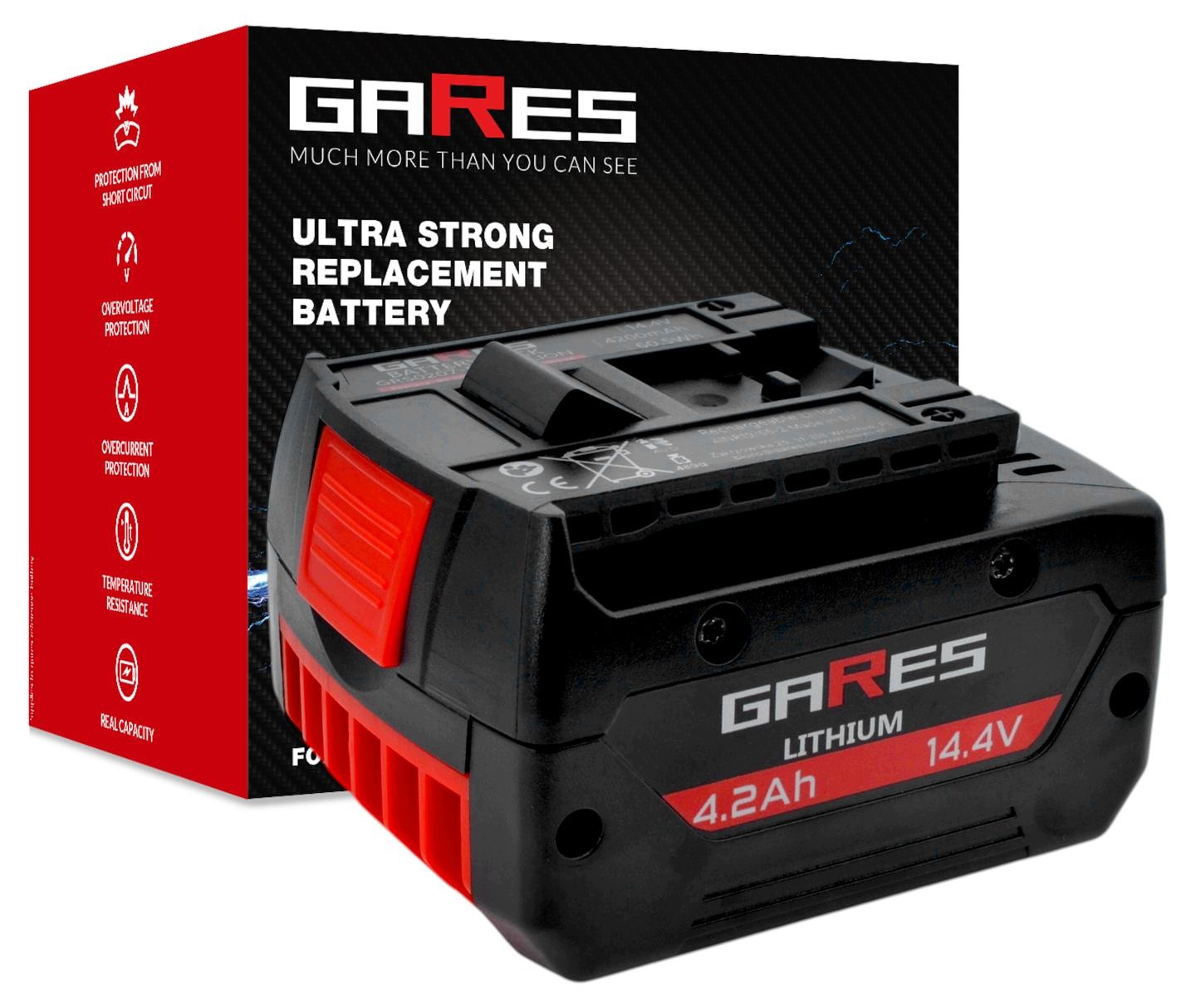 Akumulátor Gares pro Bosch Gsr Gdr 14.4 V-LIN2 2607336234 2607336077 4,2Ah