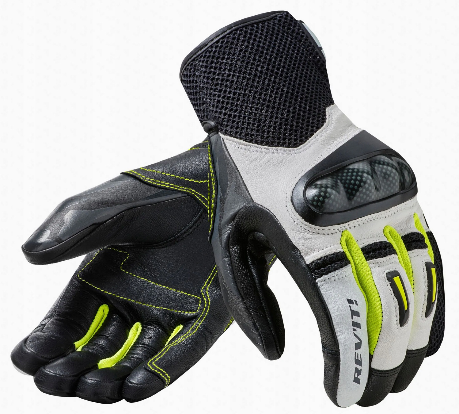 Rękawice motocyklowe skórzane REV'IT! Prime M neon