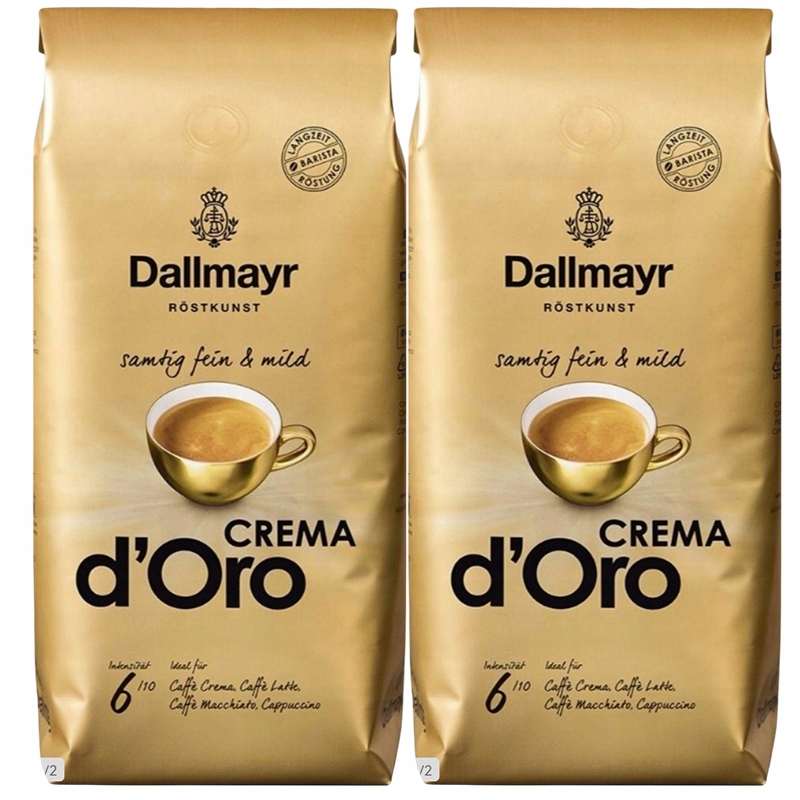 Kawa ziarnista Dallmayr 1kg x2 Crema d'Oro mieszana arabica robusta 2 opak