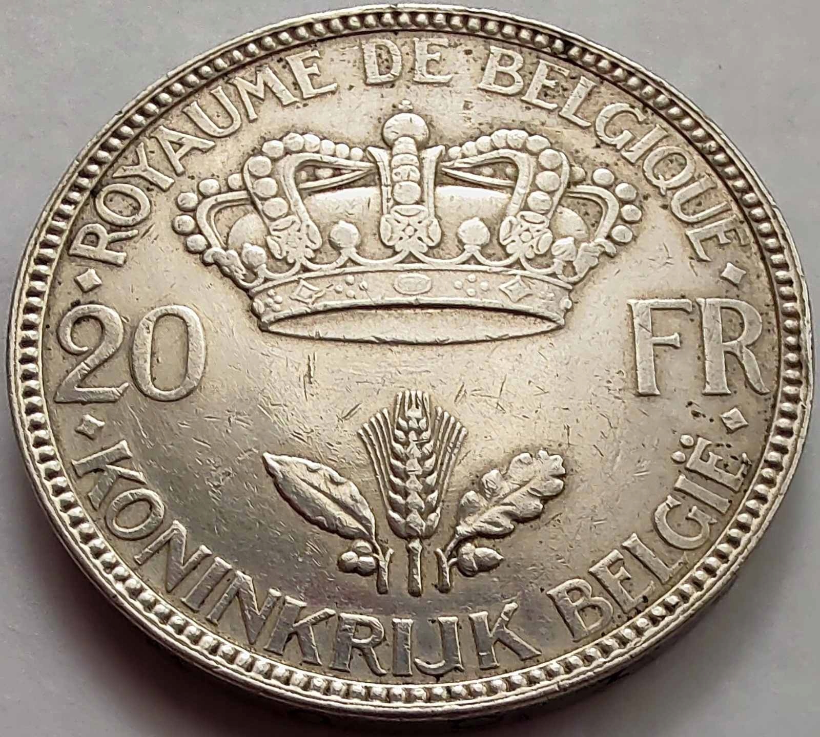 3903 - Belgia 20 franków, 1935