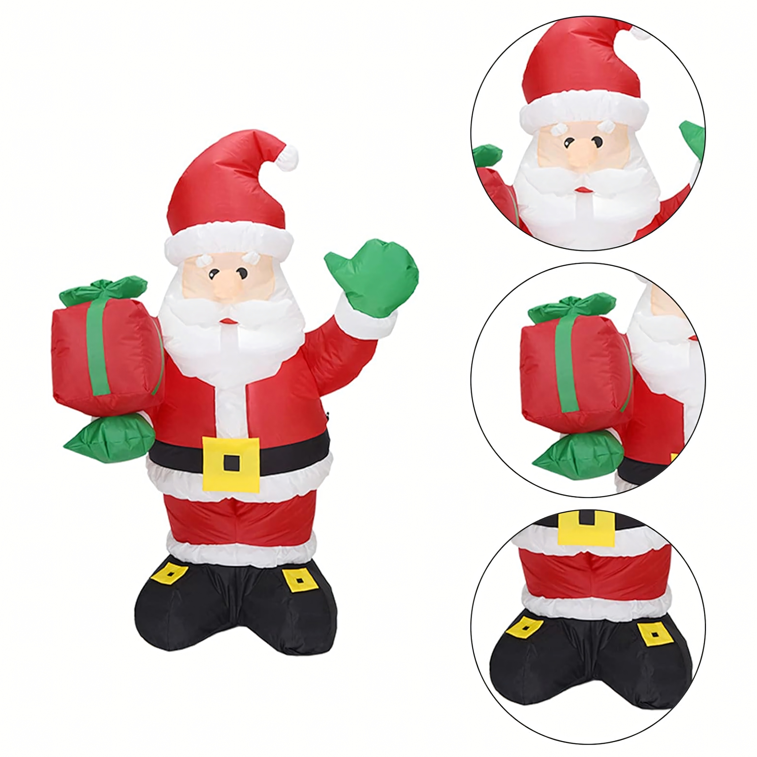 SANTA CLAUS NAFUKOVACÍ LED OSVĚTLENÉ SVÍTÍCÍ XXL 135 CM automatické Santa Claus téma