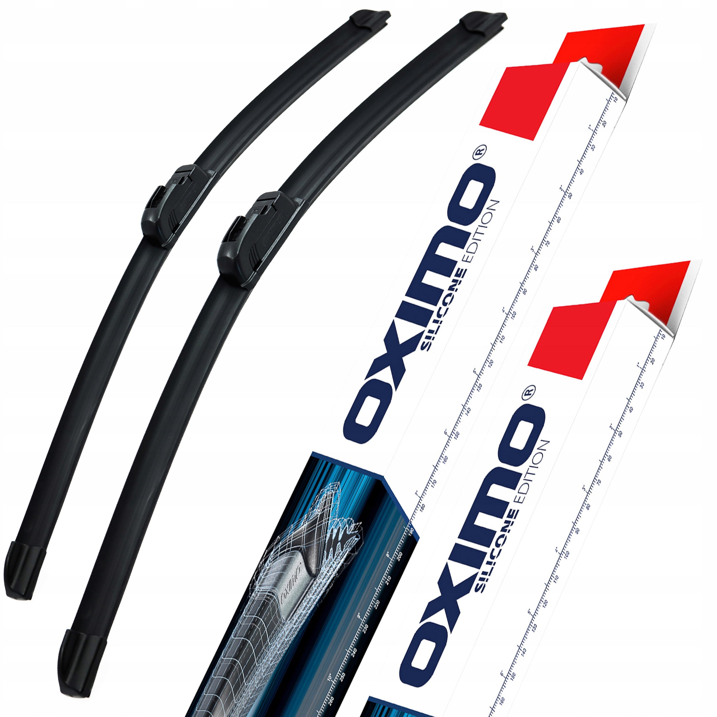 Wycieraczki na szybę zestaw przód Oximo Wu 650mm 400mm bezszkieletowe