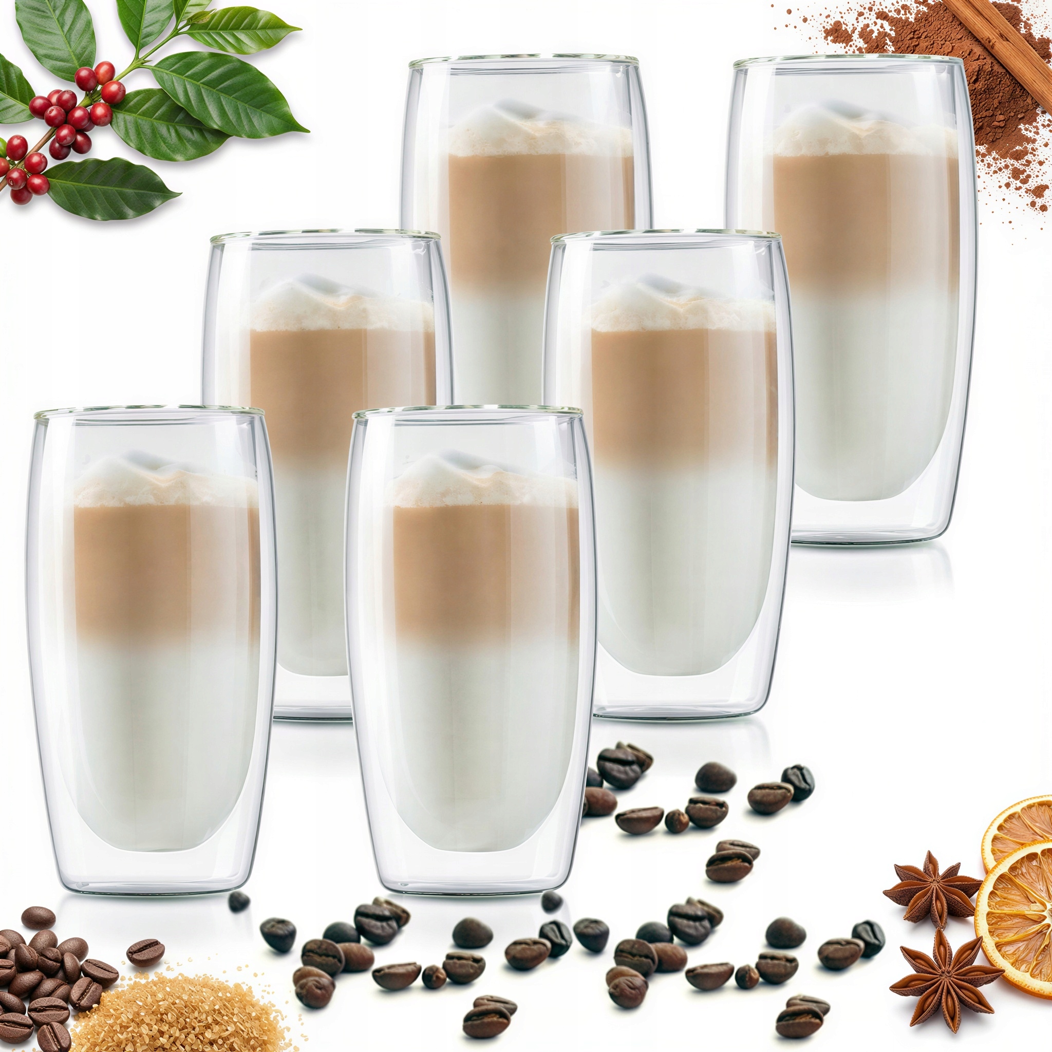Termosklenice Na Latte Macchiato 350 ml 6 ks
