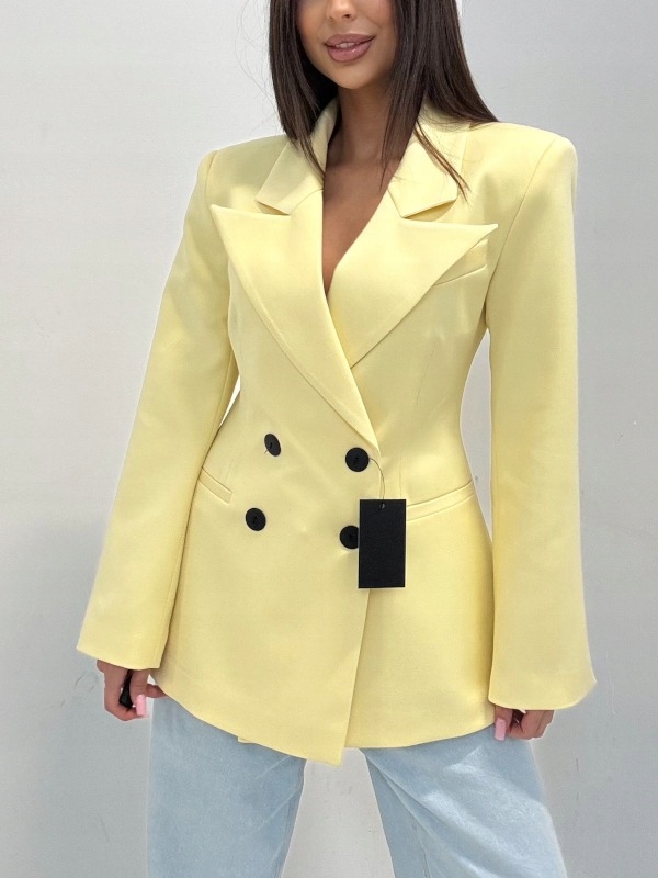 Elegantní vypasovaná sako žlutá dámská Emo vel. S 36 eco