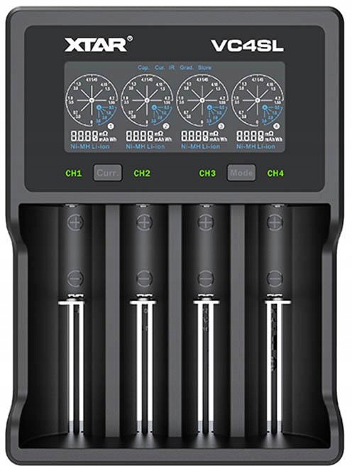 Xtar VC4SL 4-OTVOROVÁ Nabíječka Pro Akumulátory Typu Li-ion/ni-mh AA/AAAA/18650