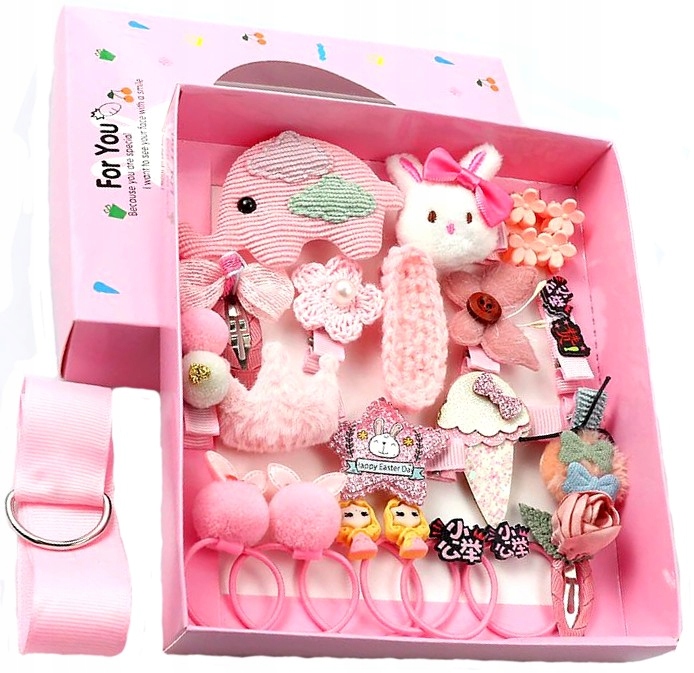 

Zestaw dla dziewczynki gumki spinki wsuwki