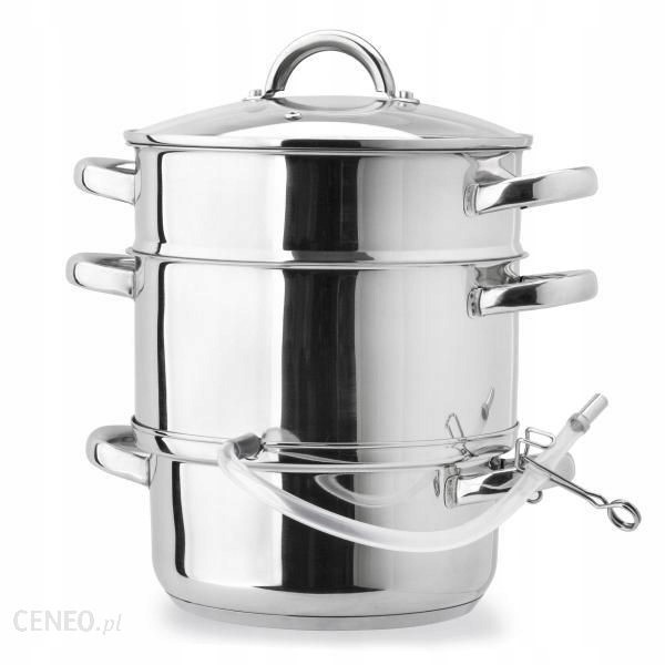 Sokownik Hoffman 8 l srebrny Stal nierdzewna SOKOWNIK PAROWY Z WĘŻYKIEM Informacje dodatkowe możliwość używania na kuchni indukcyjnej