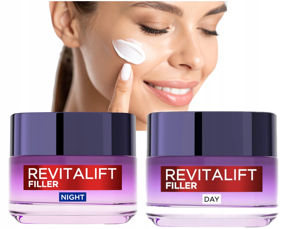 2 Szt L'Oréal Revitalift Filler przeciwstarzeniowy krem Noc+dzień 50ml