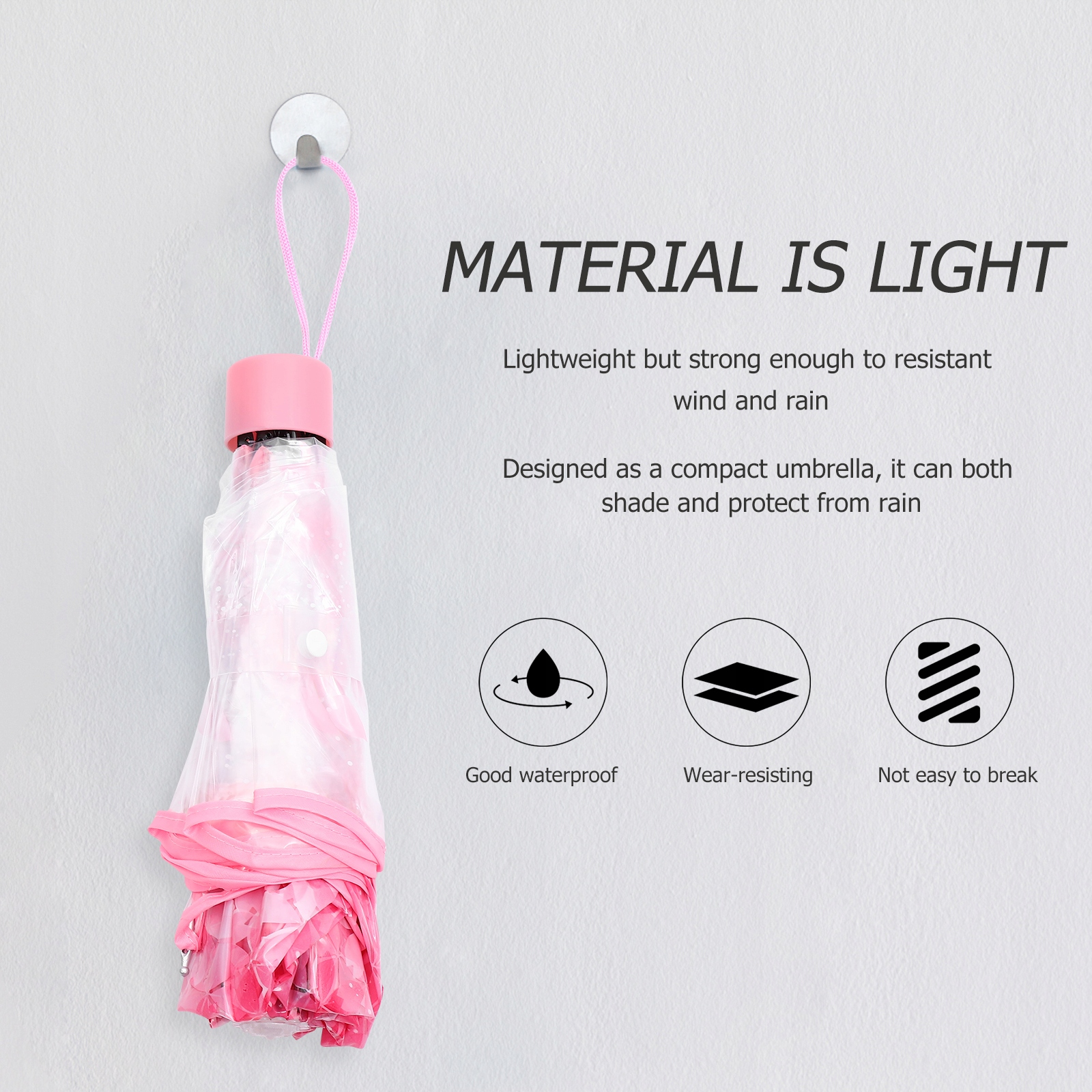 PRZEZROCZYSTY PARASOL SKŁADANY Rodzaj inny