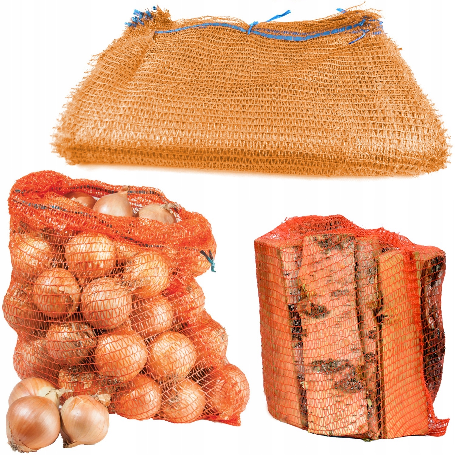 100x WOREK WORKI RASZLOWE 15KG SIATKA NA ZIEMNIAKI Długość 42 cm