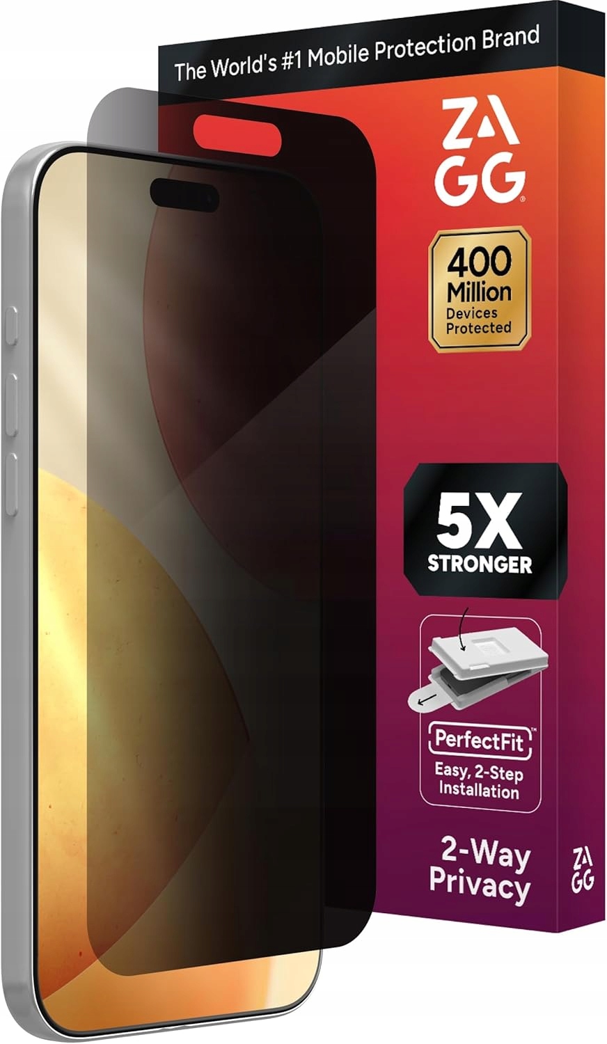 s privátním filtrem sklo Zagg Glass Elite Privacy pro iPhone 17 Air