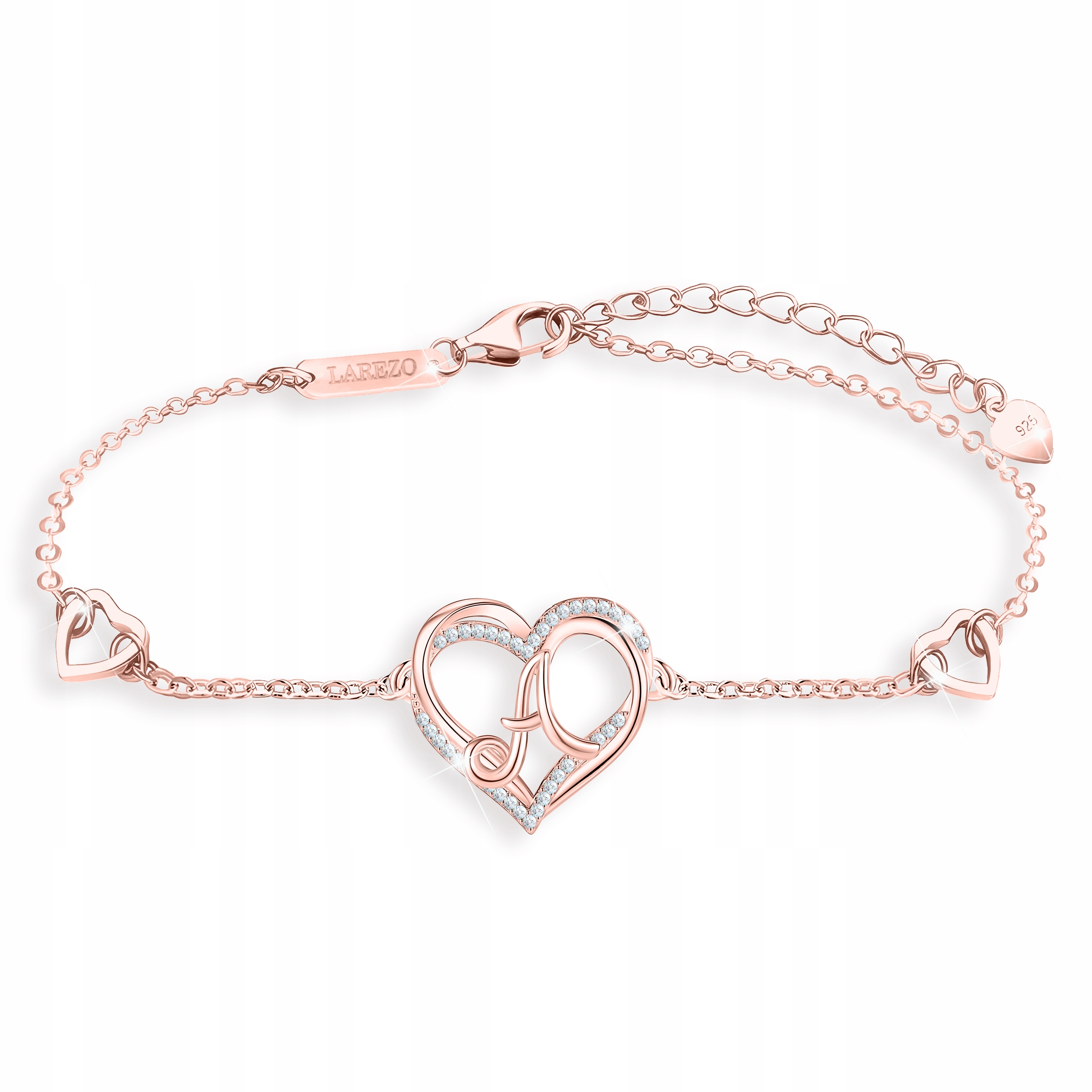 Pozlacený náramek Dámské srdce s písmenem Iniciálem Písmeno A Stříbro 925