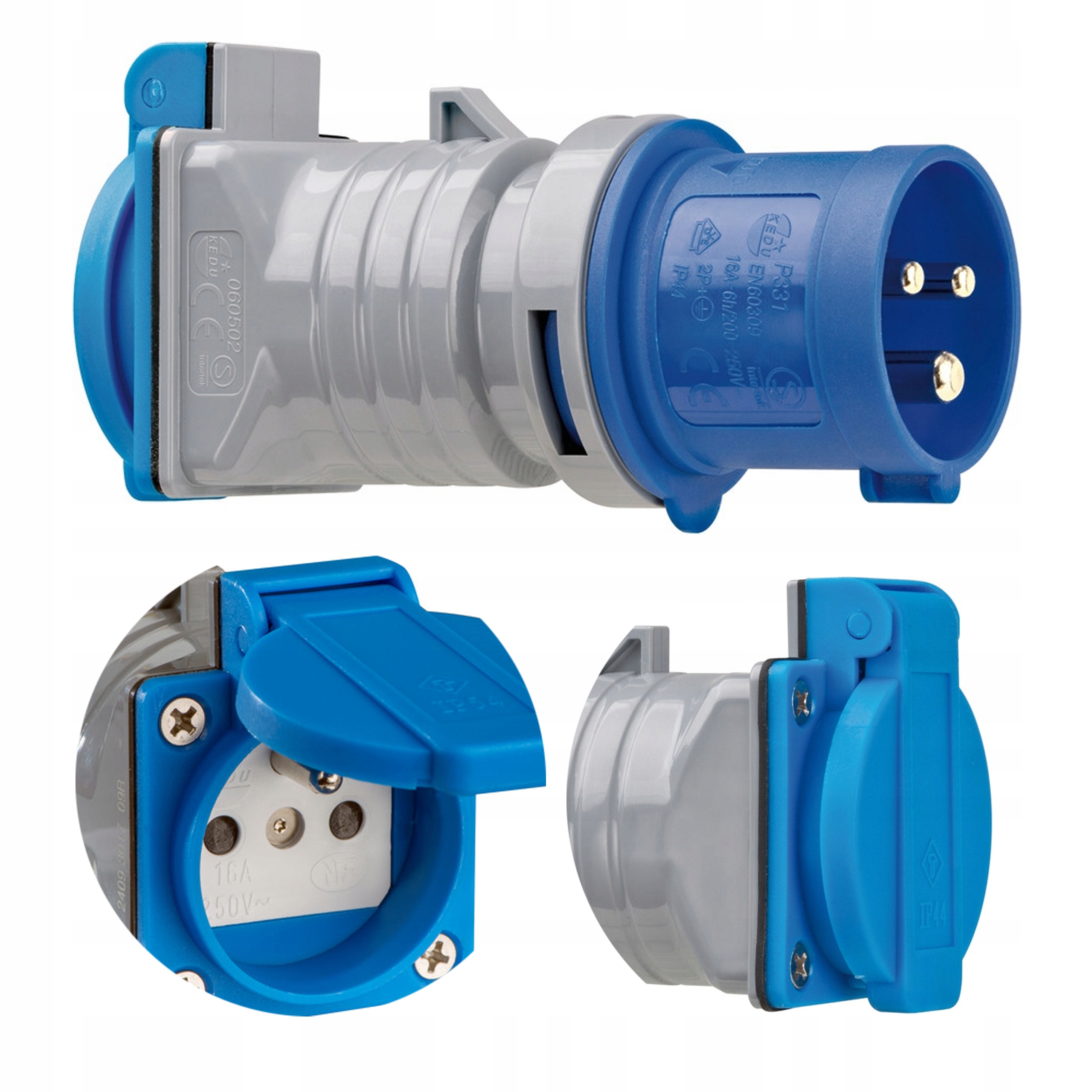 

Adapter wtyczka Cee gniazdo 230V przejściówka IP44