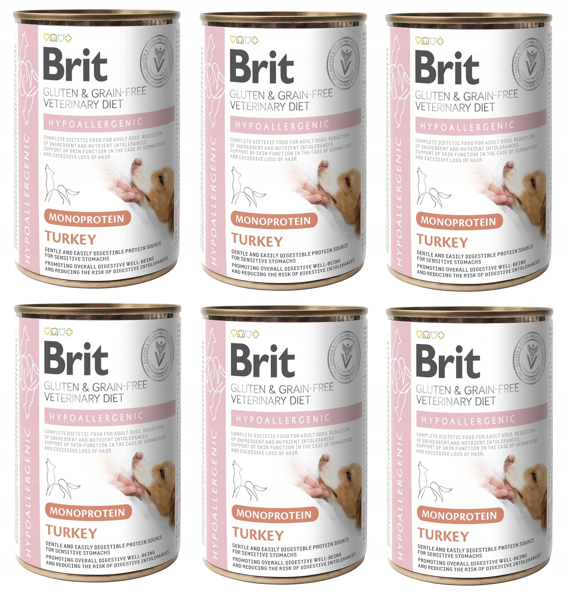 Brit Veterinary Hypoallergenic Mono Turkey Indyk 6 x 400g