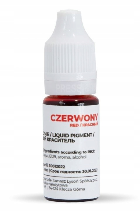 

Barwnik do mydła bazy mydlanej 10ml Czerwony Łysoń