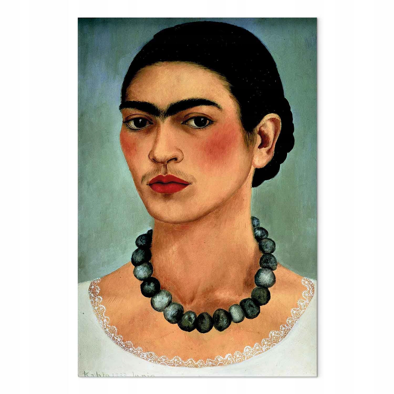 Obraz na plátně canvas Frida Kahlo Autoportrét s náhrdelníkem 80x120 cm