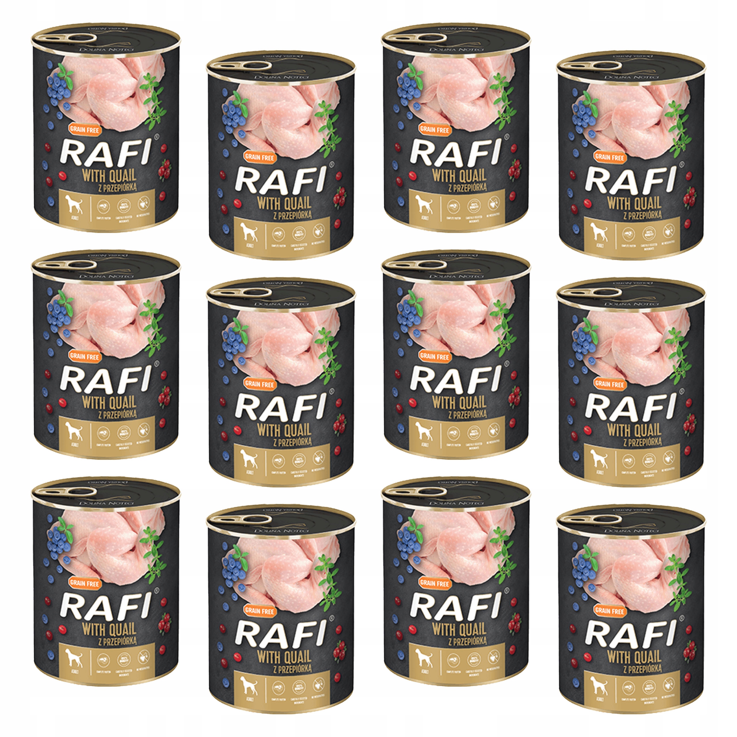 Levně Dolina Noteci Rafi Krmivo mokré pro psa Křepelka 12 x 800 g