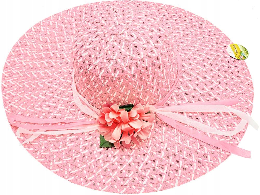 KAPELUSZ DAMSKI Z KOKARDĄ słomkowy plażowy letni