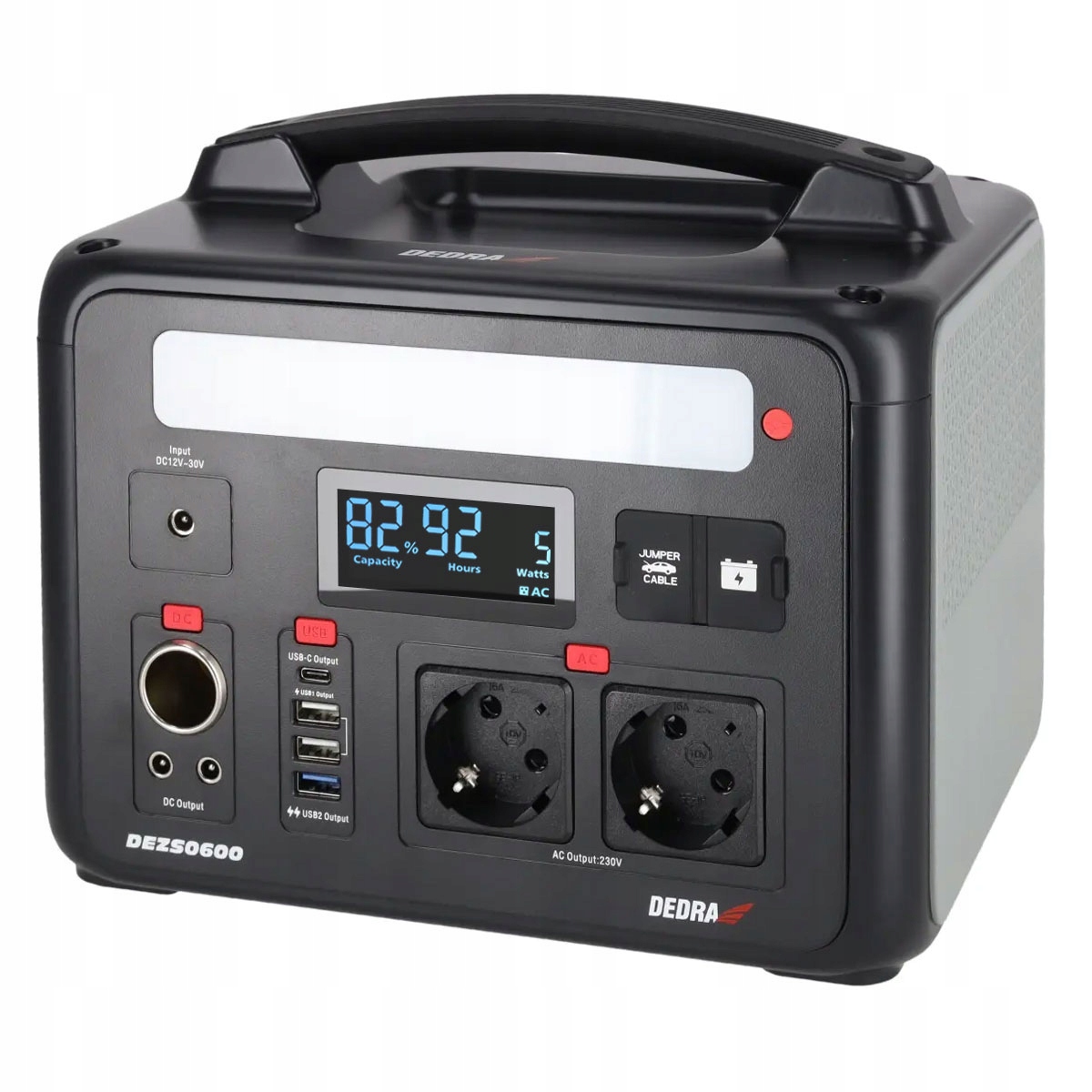 Stacja Zasilania Dedra 12000W LIFEPO4 50AH Pełny Sinus 230V Usb-c Lampa Led