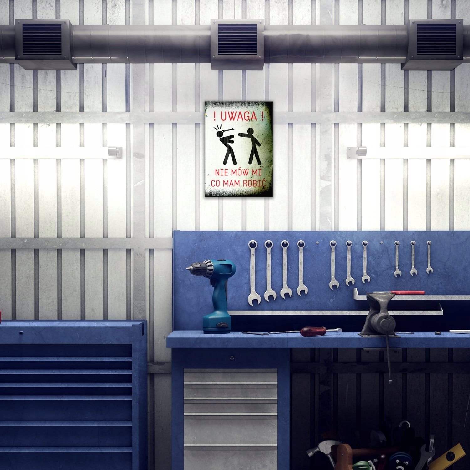 OZDOBA PLAKAT BLACHA METAL OBRAZ NAPIS PRL UWAGA Kod producenta BM.UNMMCMR.S