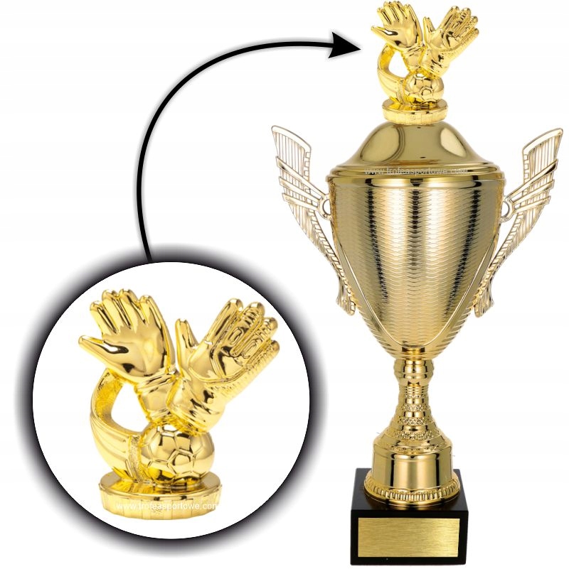 Krásný pohár s figurkou Fotbal 43 cm Gravírování Bonus