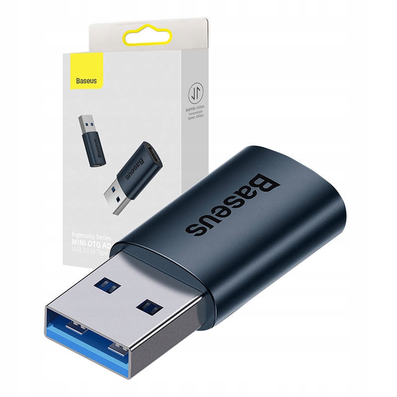 BASEUS LEKKI PRZENOŚNY ADAPTER PRZEJŚCIÓWKA USB A 3.1 USB C OTG PD 10GBPS